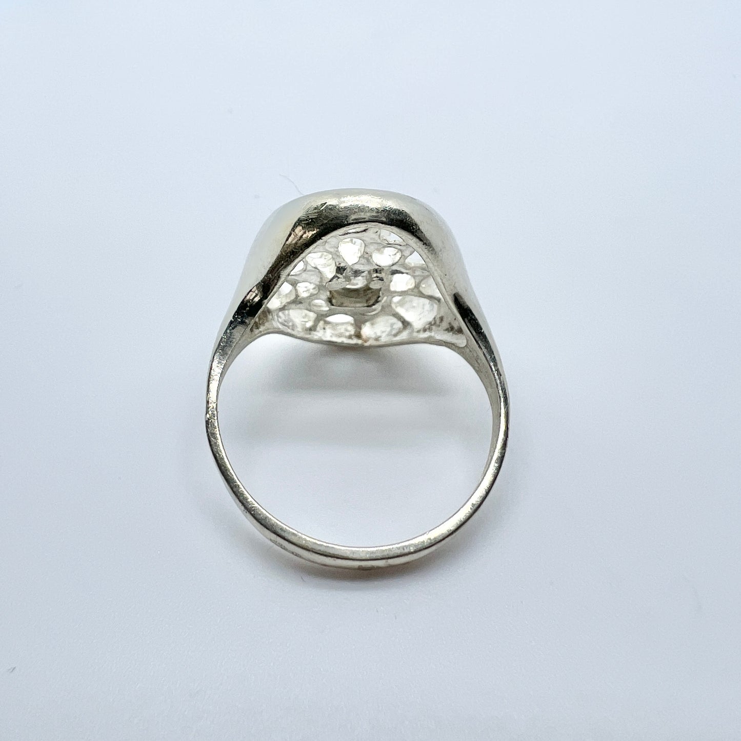 Örneus, Sweden 1974. Vintage Sterling Silver Quartz Ring.