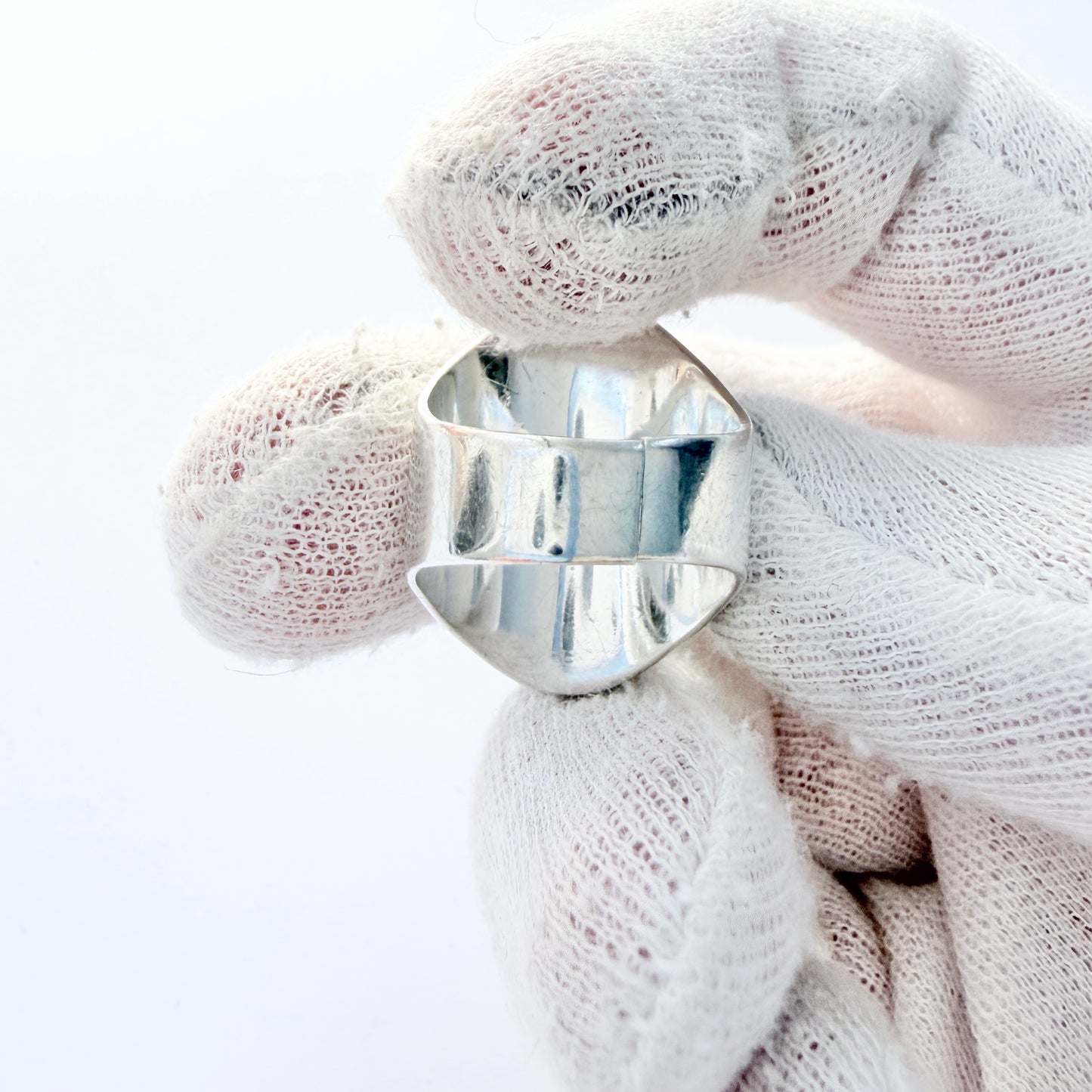 Alton, Sweden 1957. Vintage Solid Silver Moss Agate Ring. Pls read description.