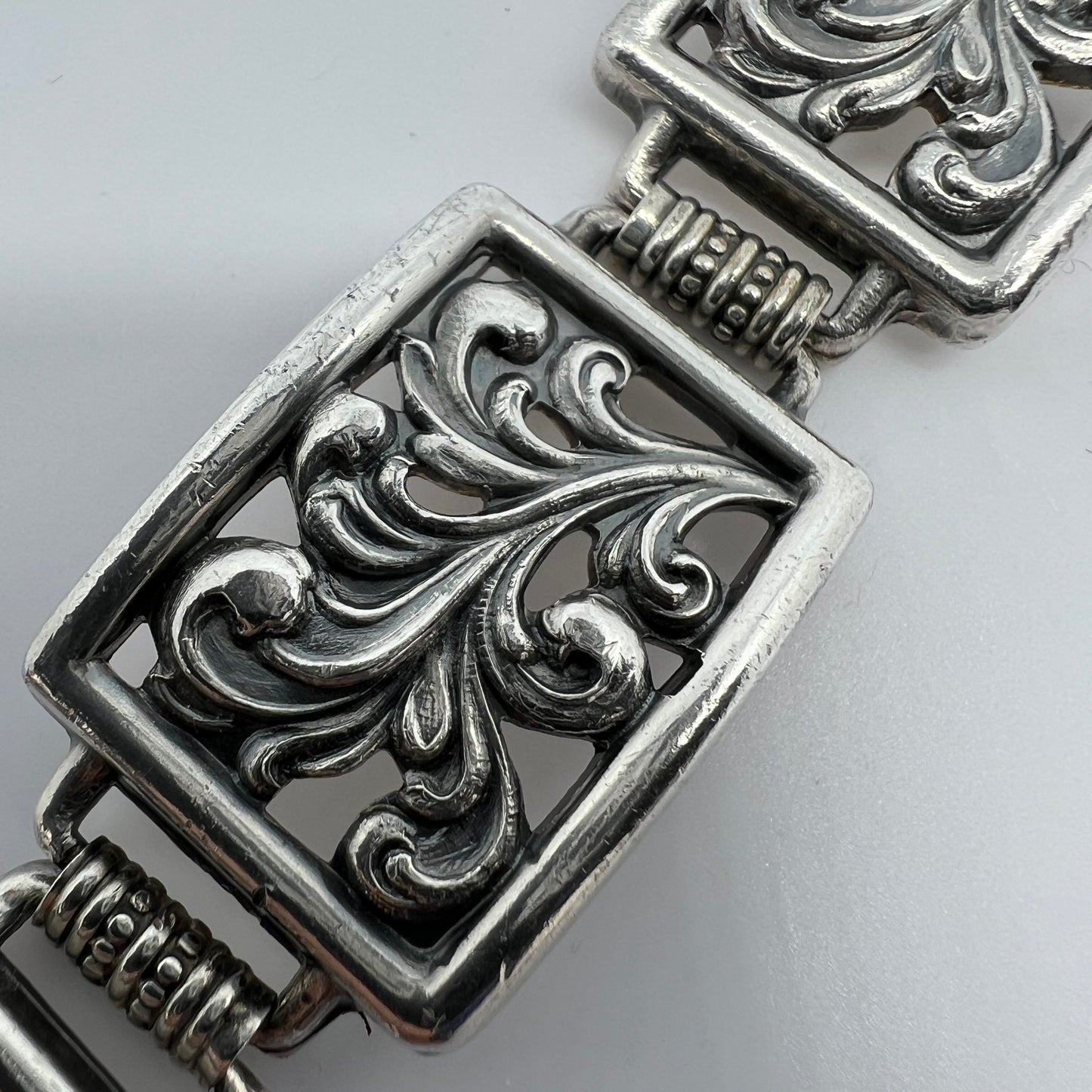 Martin Elmblad, Sweden 1946 Chunky Vintage Sterling Silver Link Bracelet. 2.2oz
