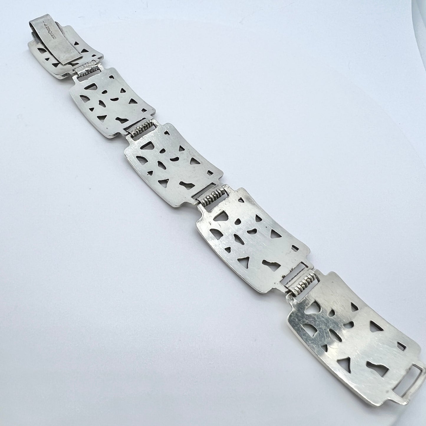 Martin Elmblad, Sweden 1946 Chunky Vintage Sterling Silver Link Bracelet. 2.2oz