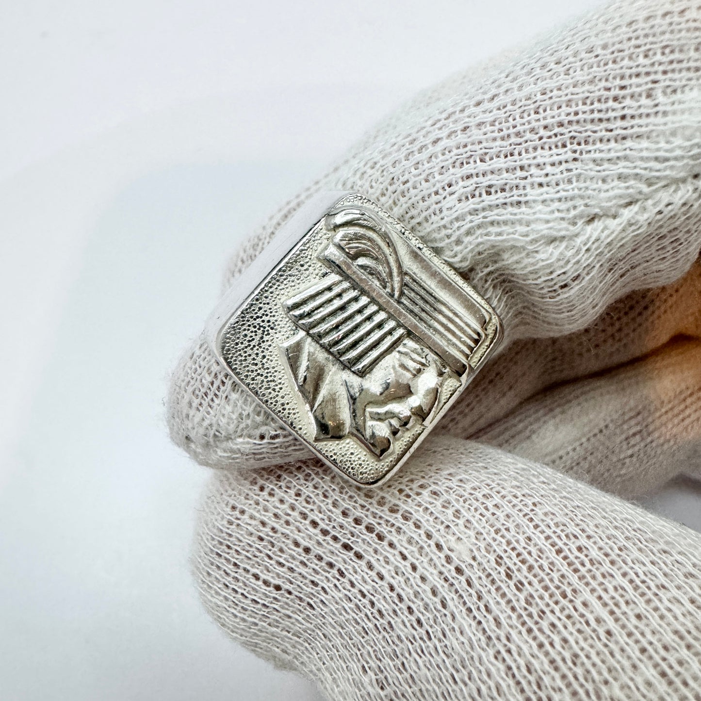 USSR, Soviet Era. Vintage Solid Silver Signet Ring.