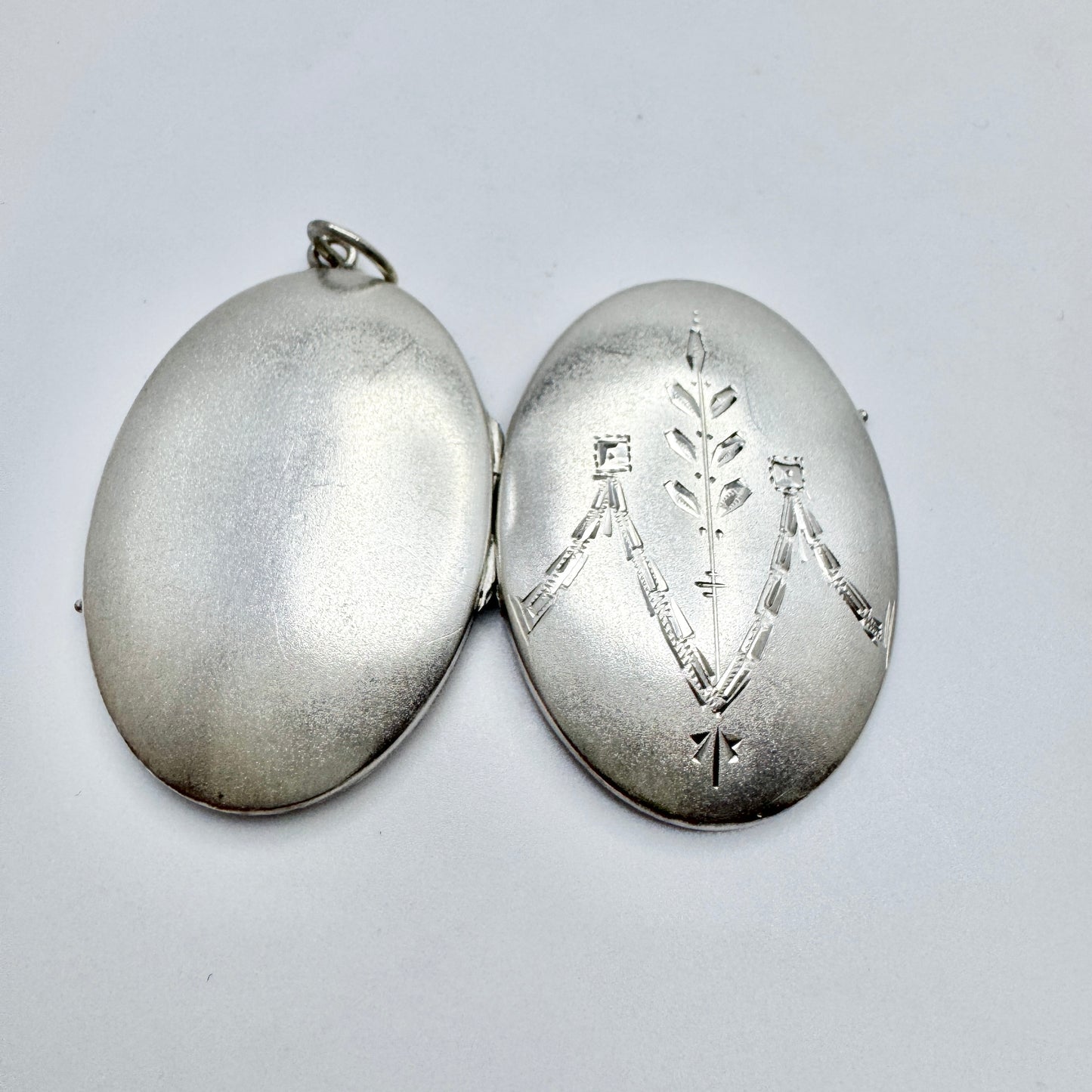 Denmark c 1910. Antique Jugenstil Solid Silver Locket Pendant.