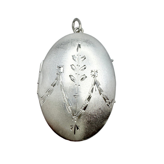 Denmark c 1910. Antique Jugenstil Solid Silver Locket Pendant.
