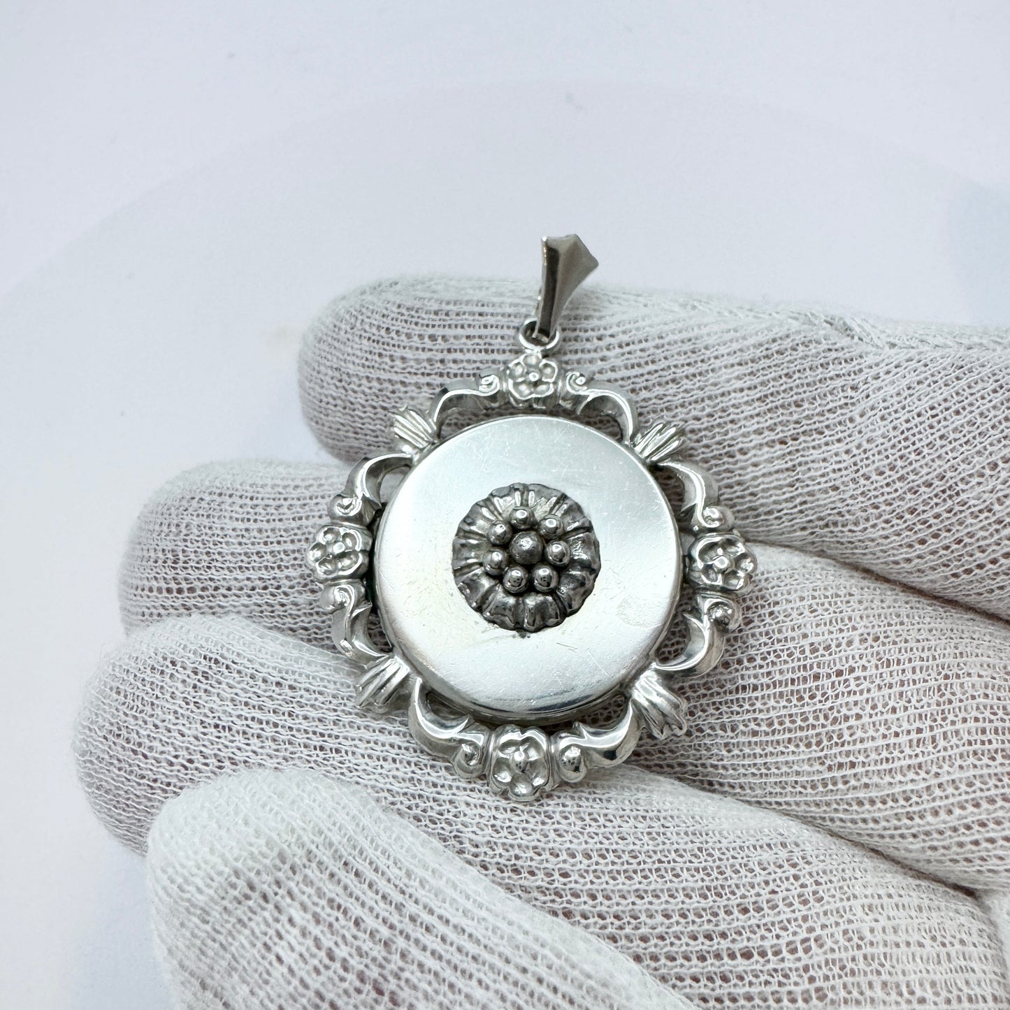 Alton, Sweden 1948. Vintage Solid Silver Locket Pendant.