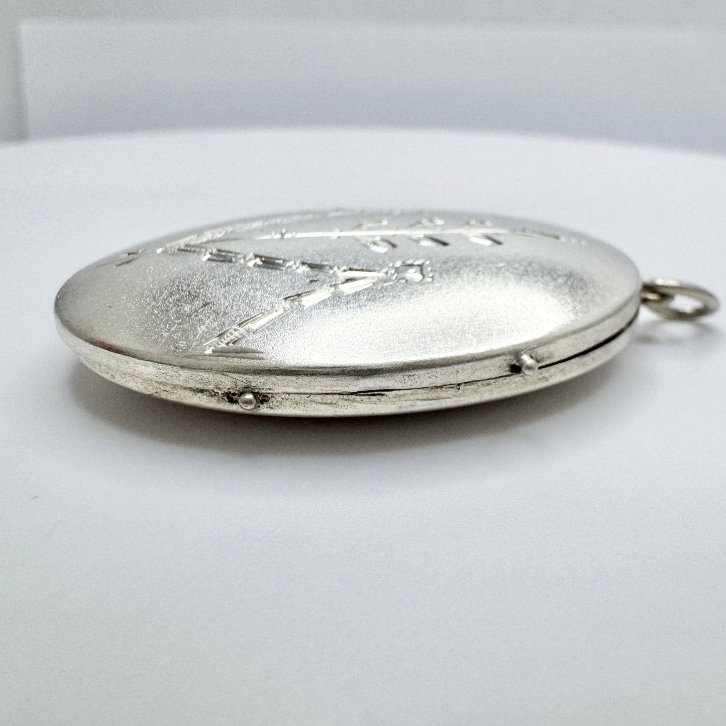 Denmark c 1910. Antique Jugenstil Solid Silver Locket Pendant.