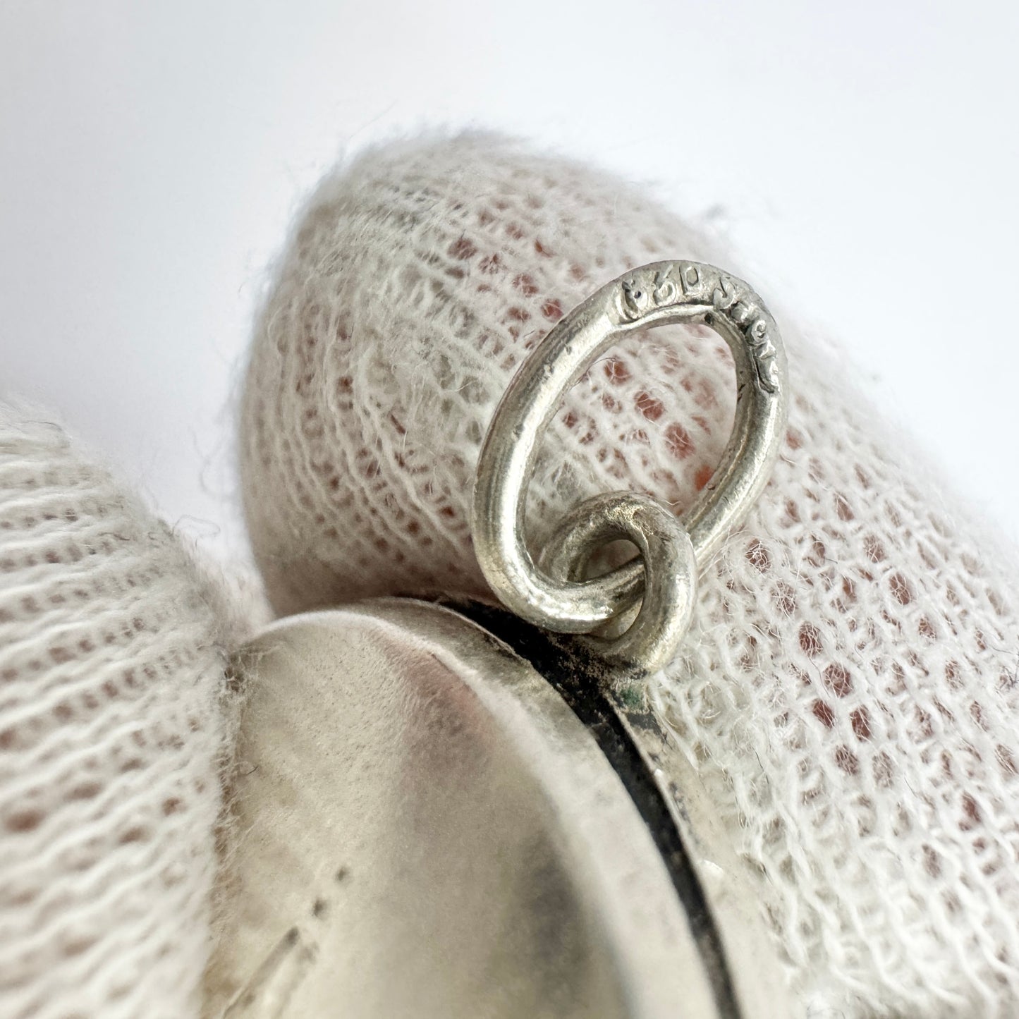 Denmark c 1910. Antique Jugenstil Solid Silver Locket Pendant.