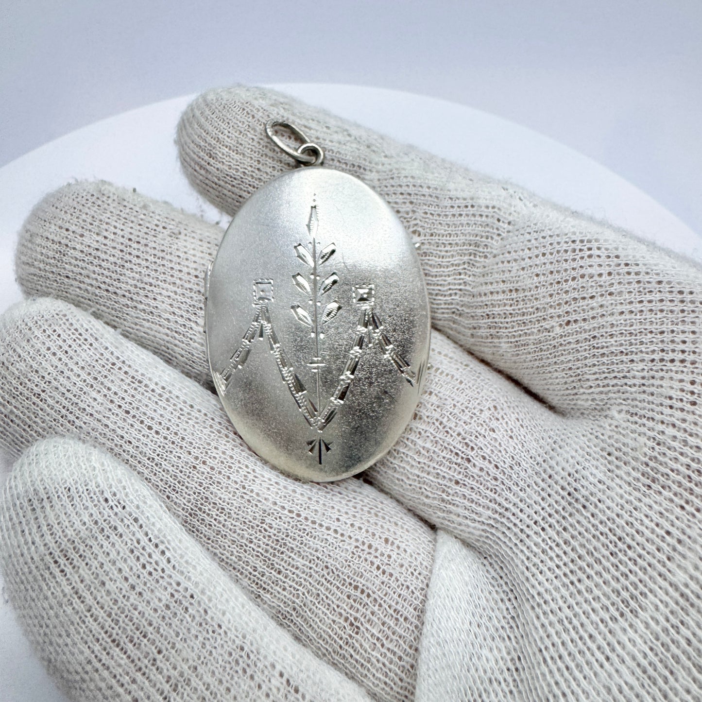 Denmark c 1910. Antique Jugenstil Solid Silver Locket Pendant.