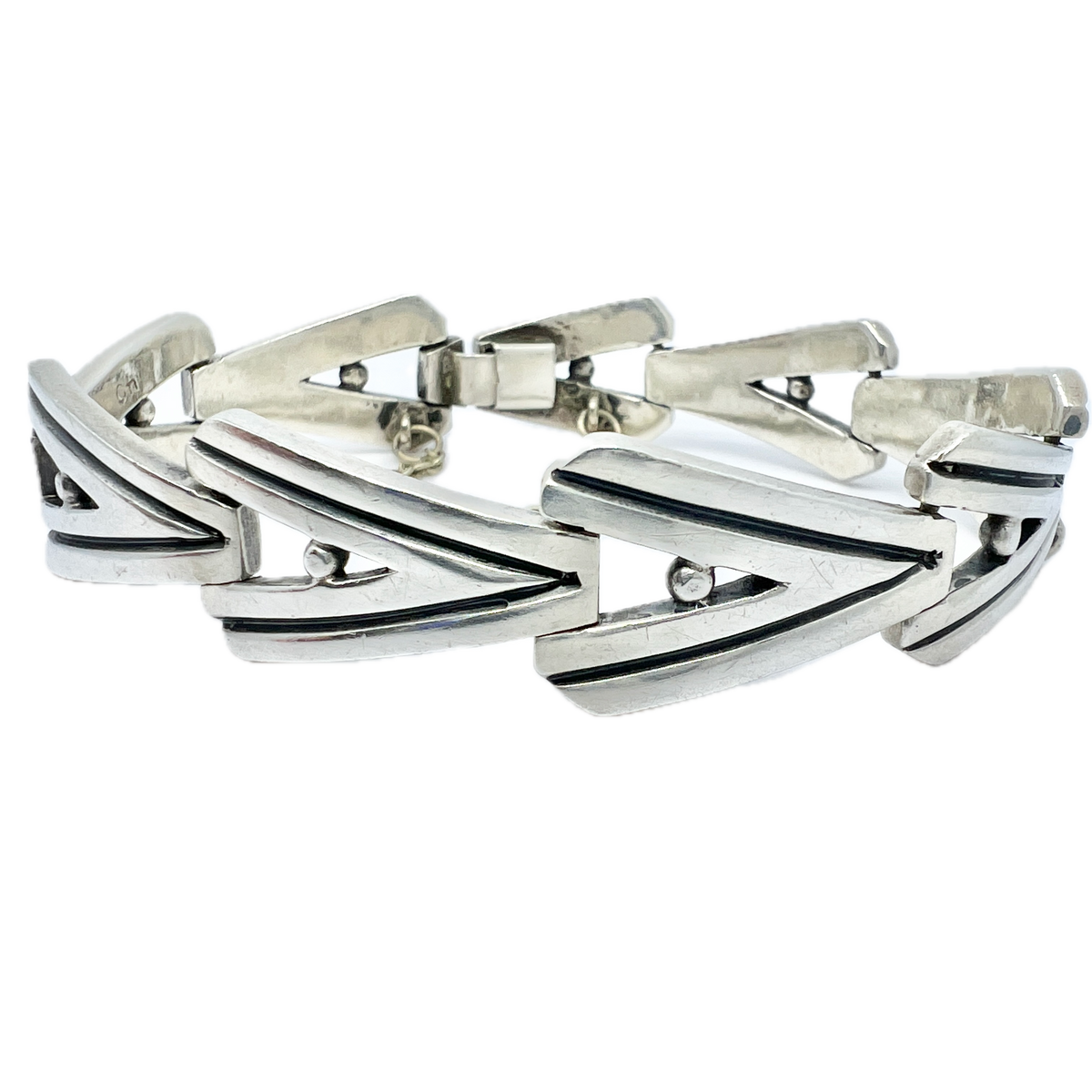 JJ, Taxco Mexico 1950-60s Vintage Sterling Silver Bracelet. – T