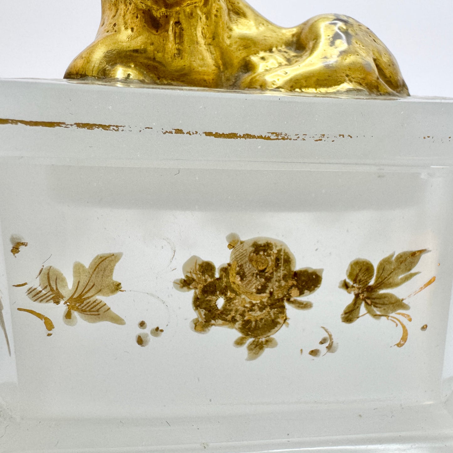 Antique Victorian Gilded Opaline Jewelry Casket Trinket Box, likely France.