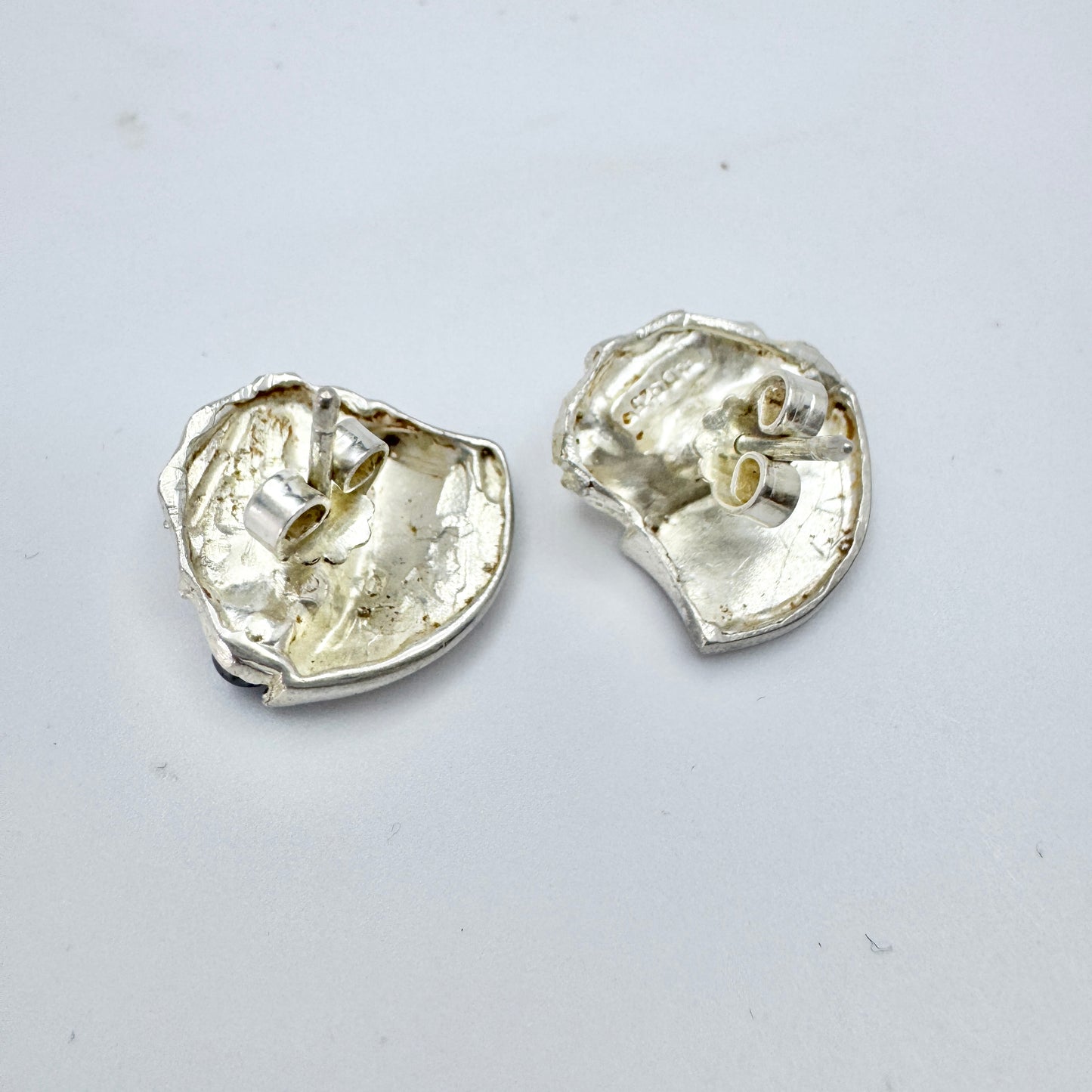 Denmark. Vintage Sterling Silver hematite Stud Earrings.
