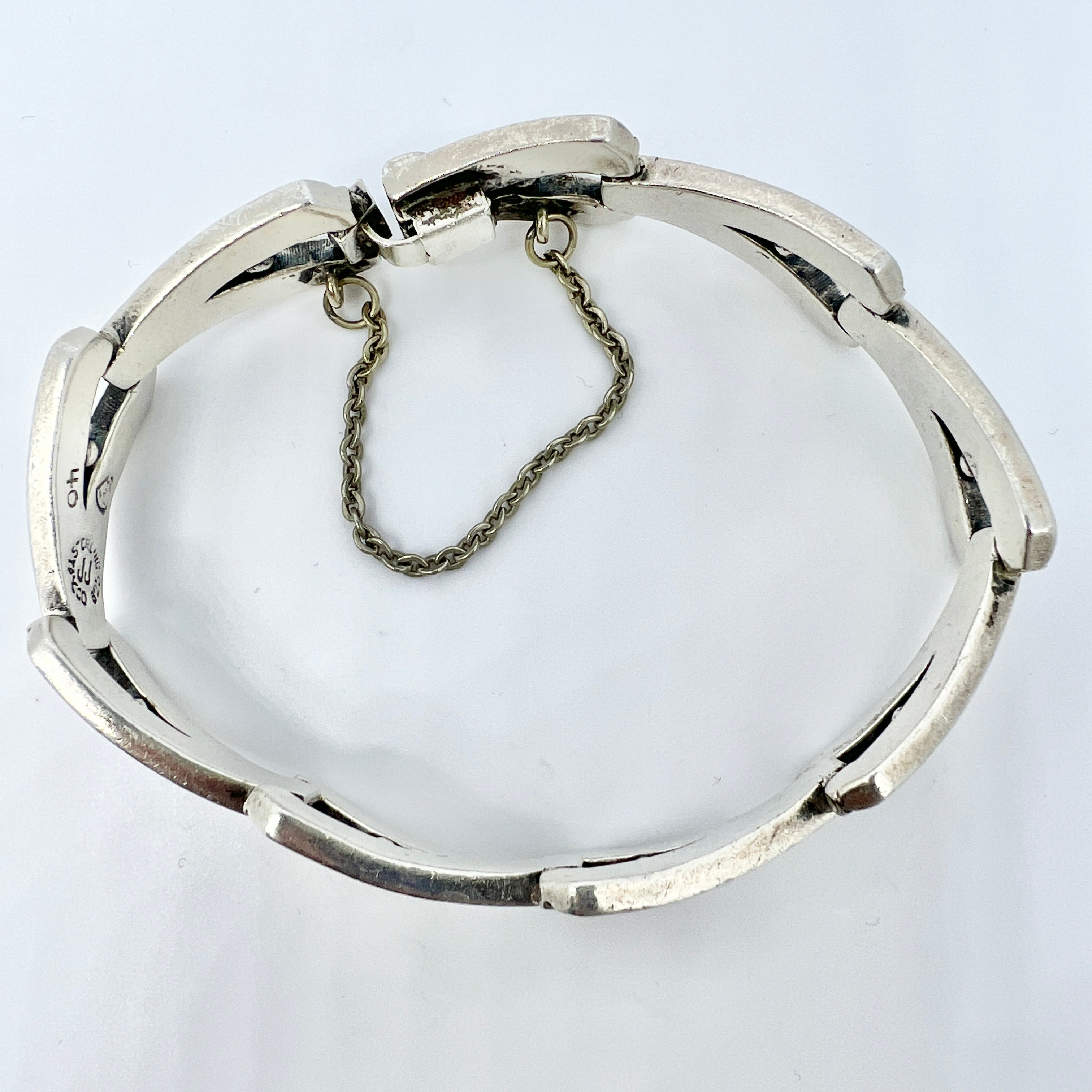 JJ, Taxco Mexico 1950-60s Vintage Sterling Silver Bracelet.