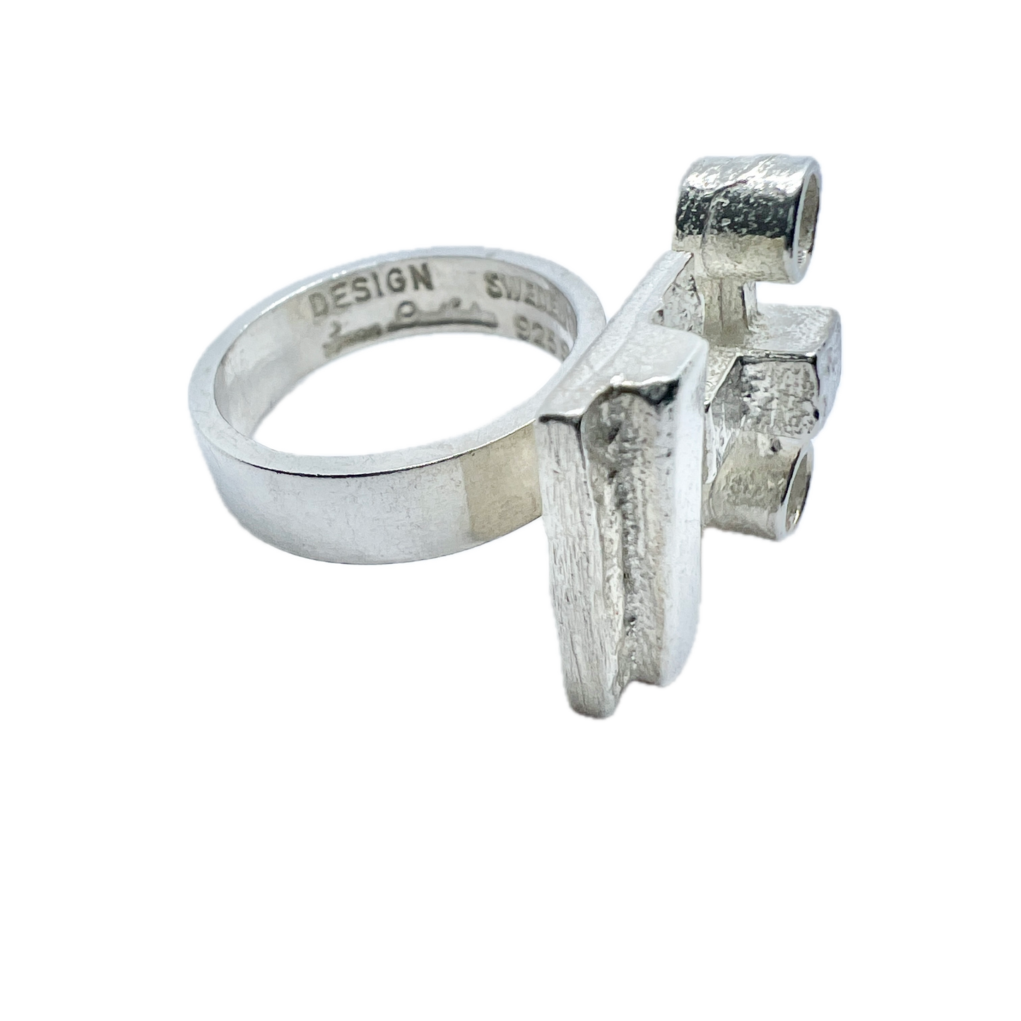 Magnus G:son Liedholm, for Atleje Tre Städ, Sweden 1974, Vintage Sterling Silver Ring. Signed.