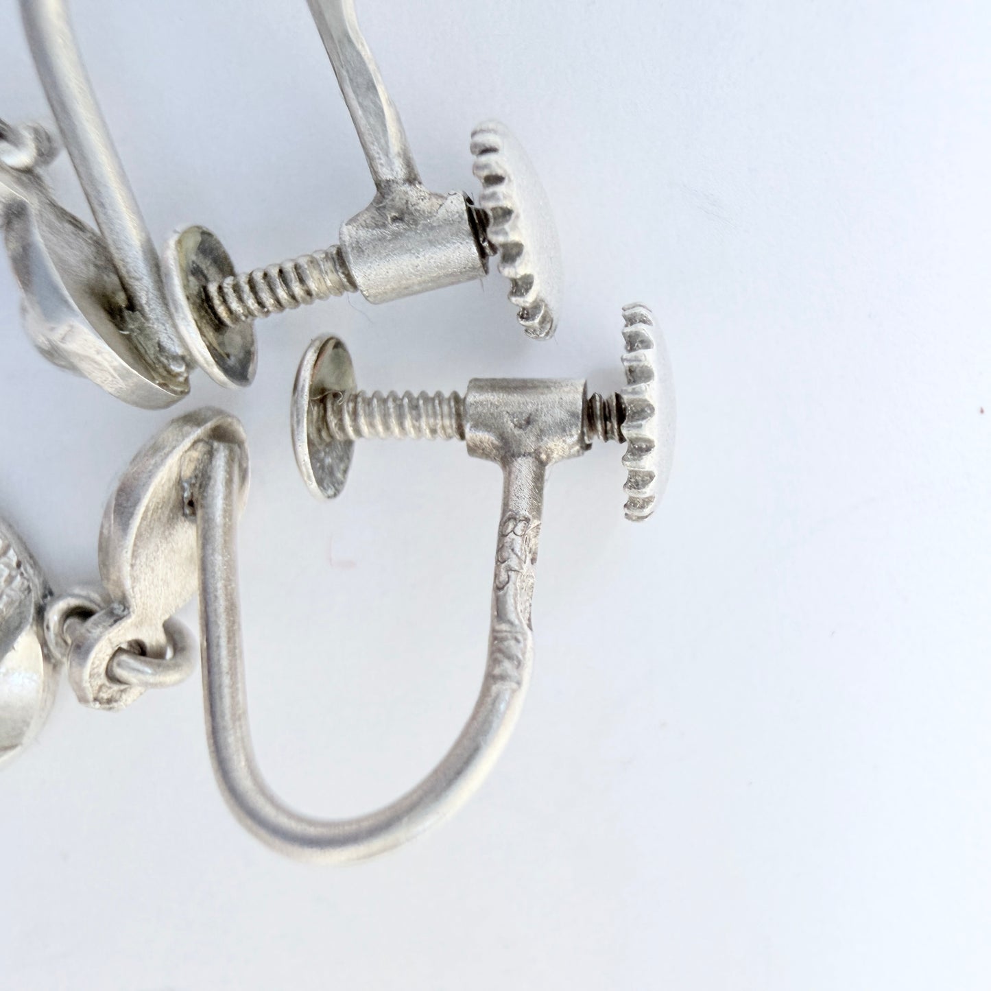 K&L-Kordes Lichtenfels, Germany c 1950s. Silver Moonstone Earrings