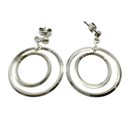 Victor Janson, Sweden. Vintage Sterling Silver Earrings.