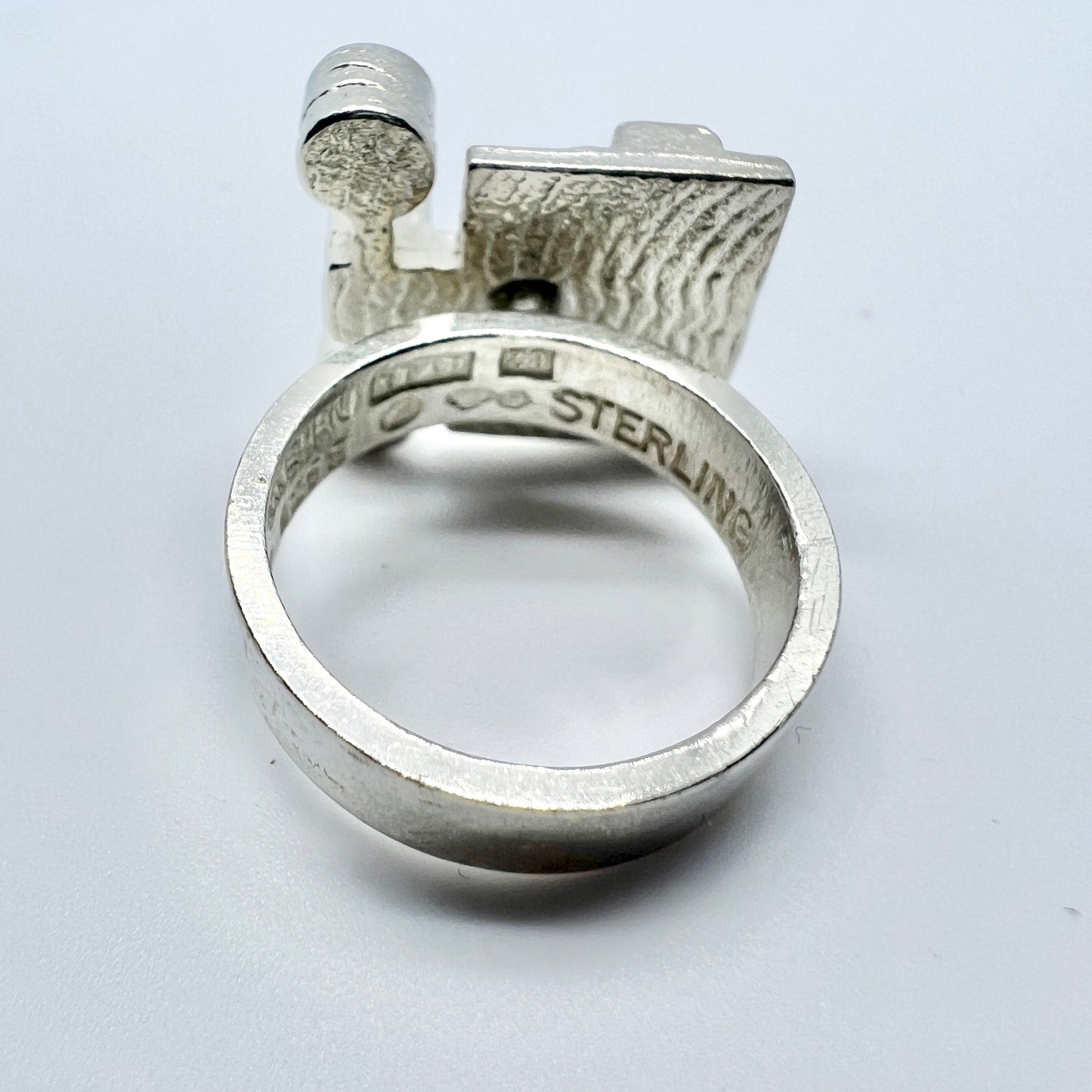 Magnus G:son Liedholm, for Atleje Tre Städ, Sweden 1974, Vintage Sterling Silver Ring. Signed.