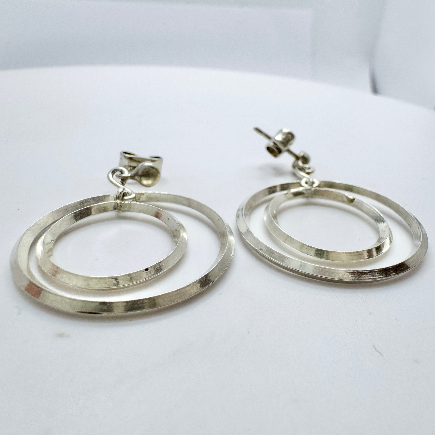 Victor Janson, Sweden. Vintage Sterling Silver Earrings.