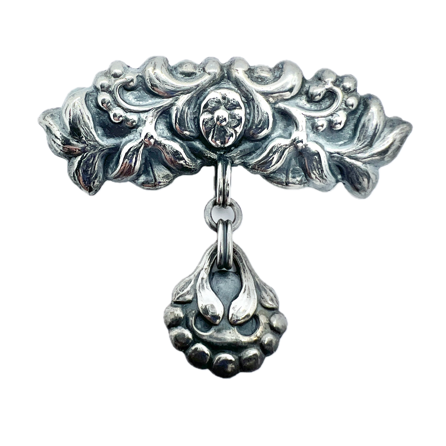 Bernhard Hertz, Denmark 1916 Antique Art Nouveau Skonvirke Solid Silver Brooch.