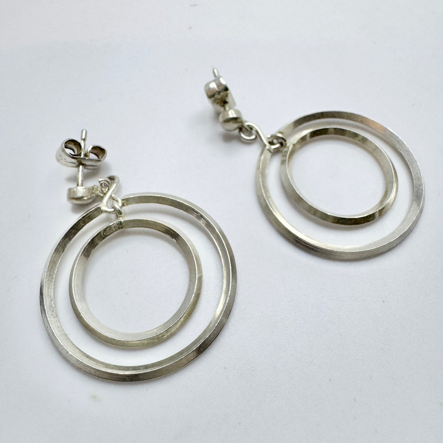 Victor Janson, Sweden. Vintage Sterling Silver Earrings.