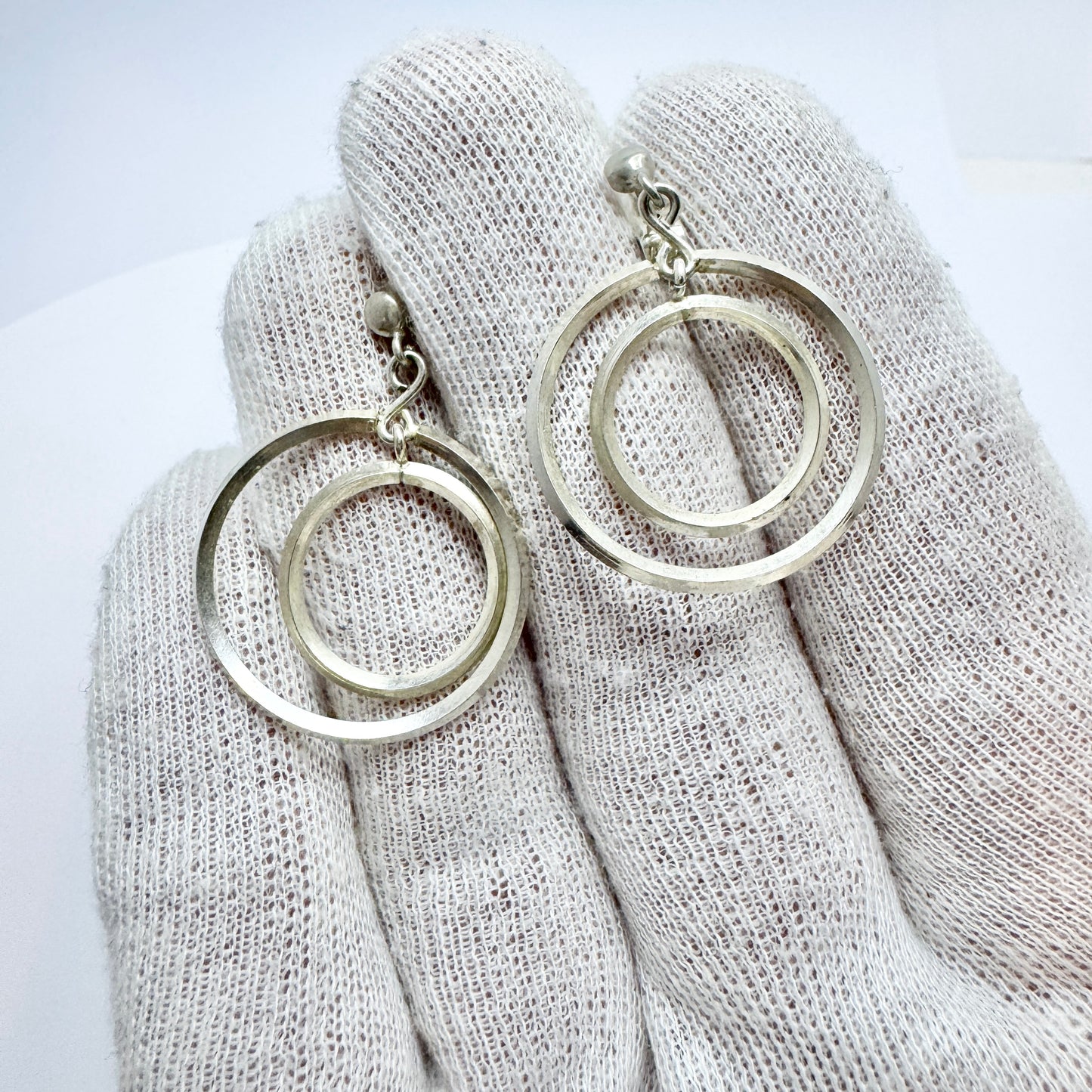Victor Janson, Sweden. Vintage Sterling Silver Earrings.