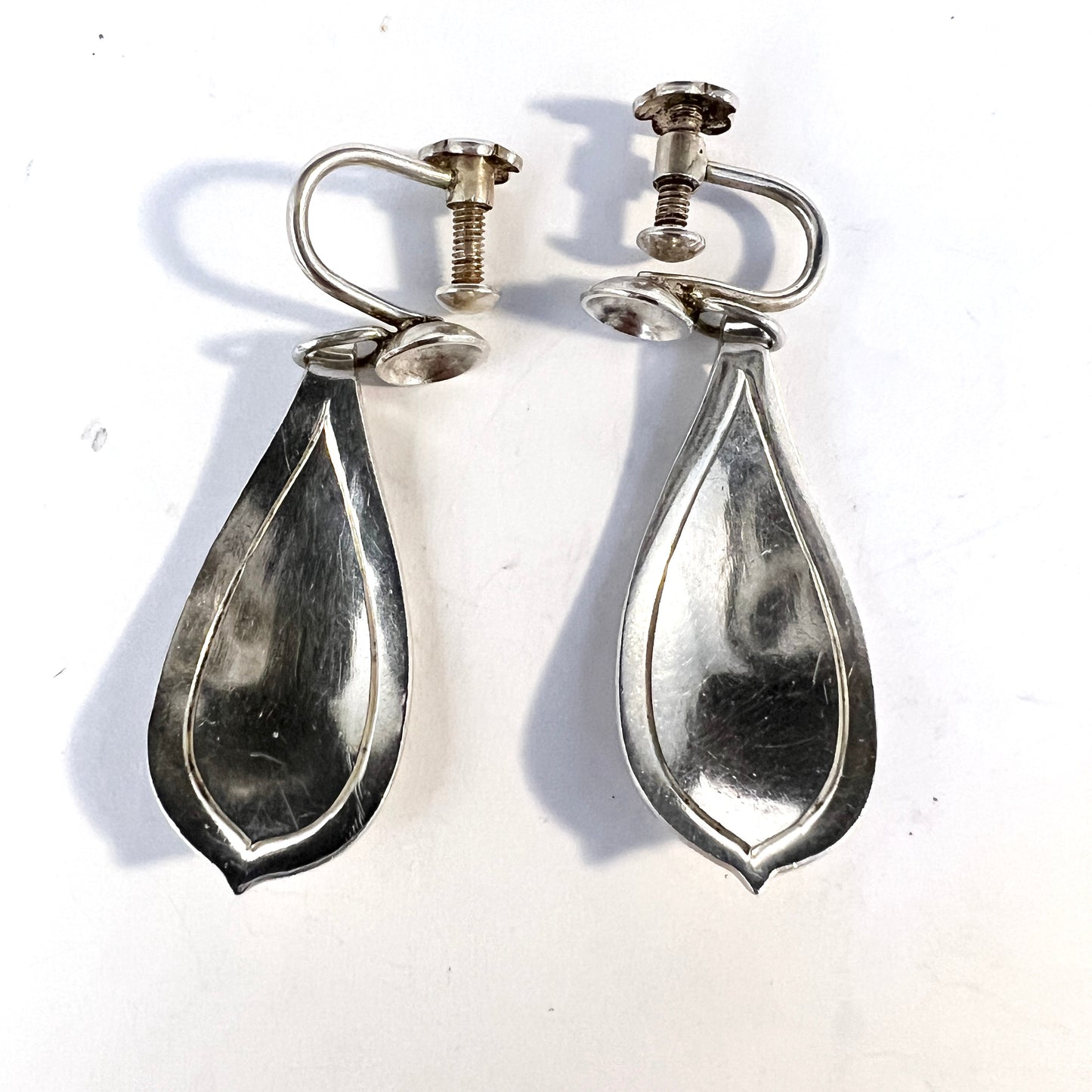 Gertrud Engel for A Michelsen Sweden 1953. Sterling Silver Earrings. Signed.