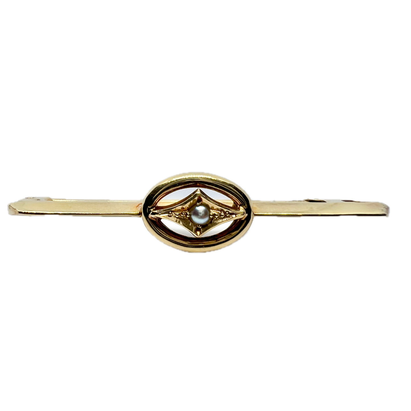 G Dahlgren, Sweden 1917. Antique Jugendstil 18k Gold Pearl Brooch.