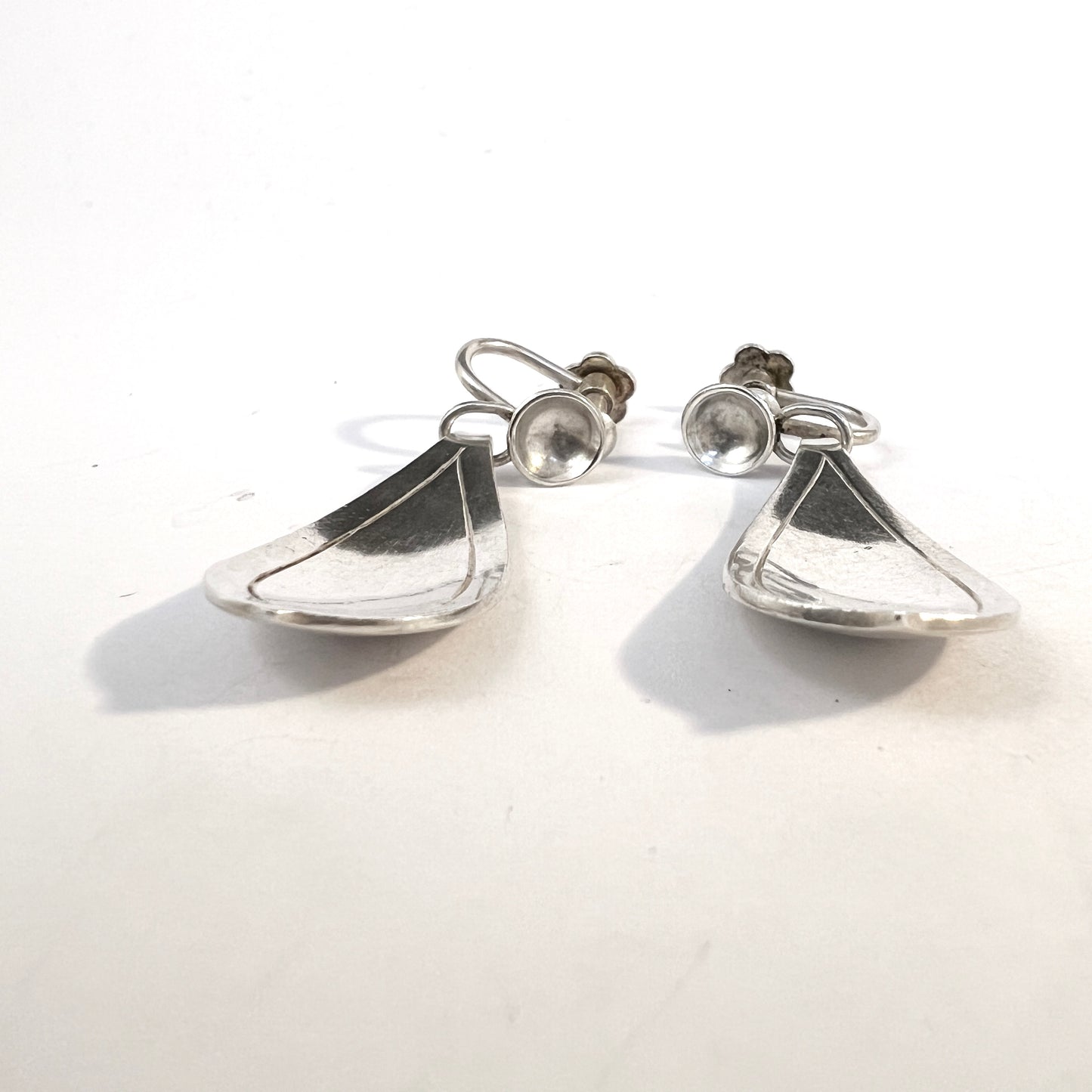 Gertrud Engel for A Michelsen Sweden 1953. Sterling Silver Earrings. Signed.