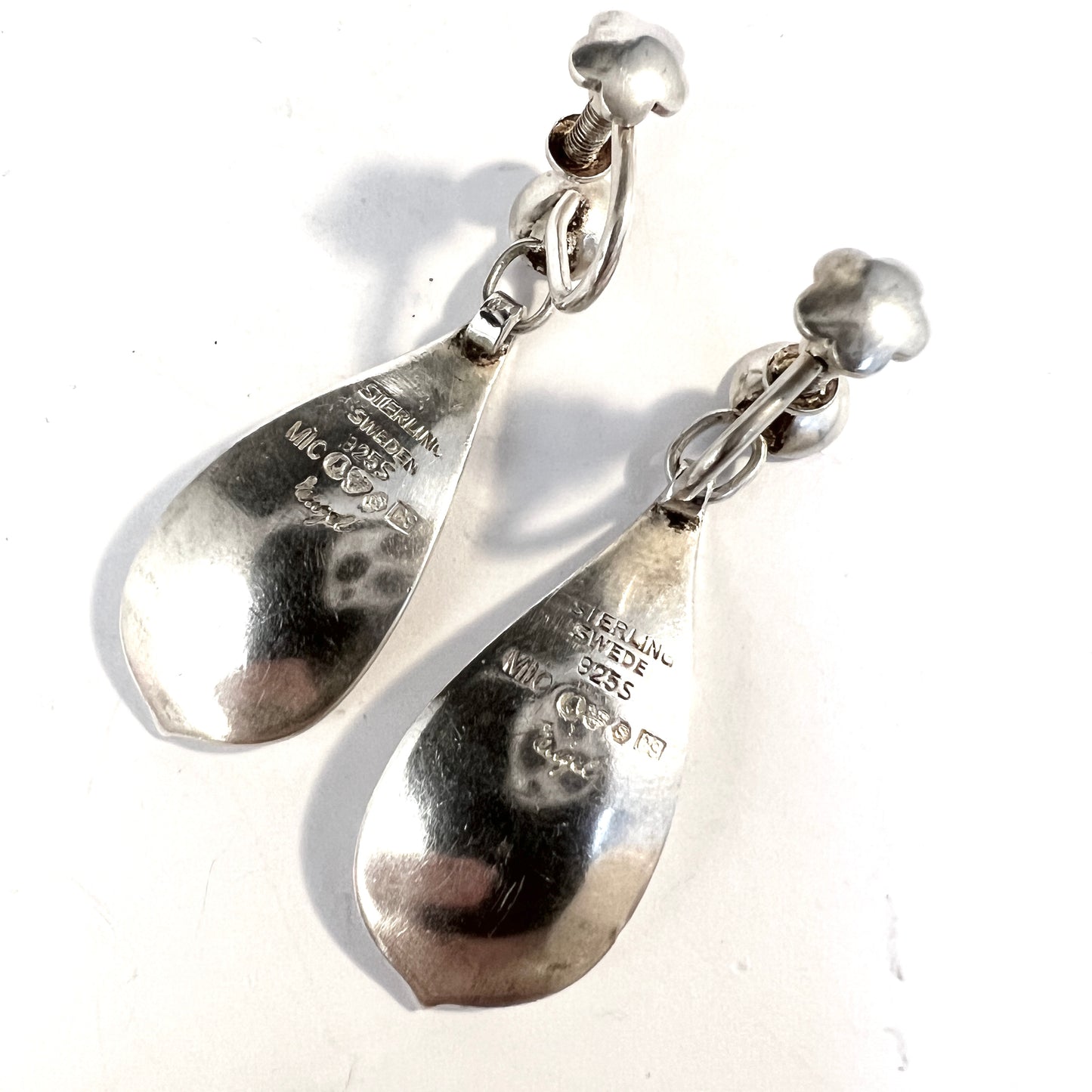 Gertrud Engel for A Michelsen Sweden 1953. Sterling Silver Earrings. Signed.