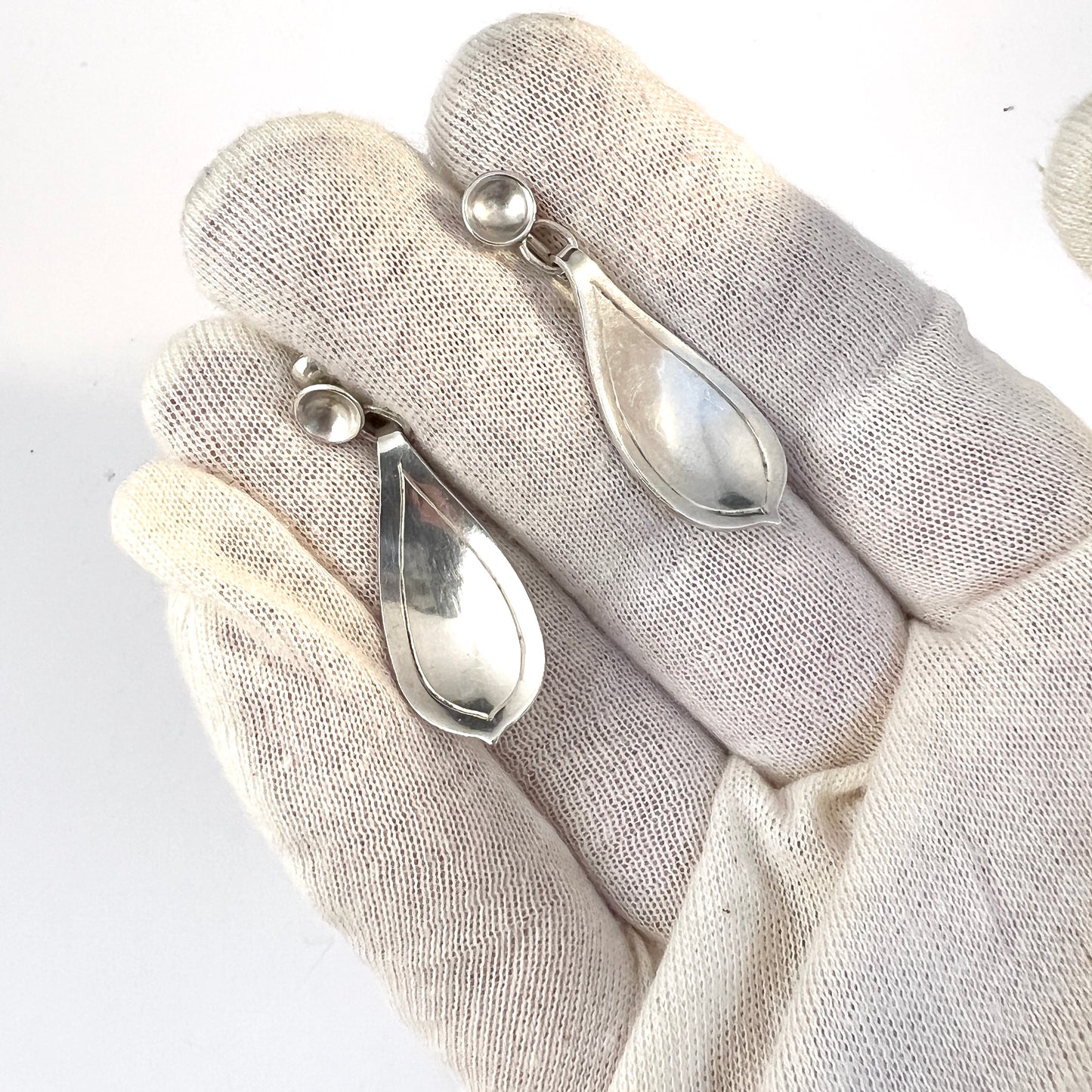 Gertrud Engel for A Michelsen Sweden 1953. Sterling Silver Earrings. Signed.