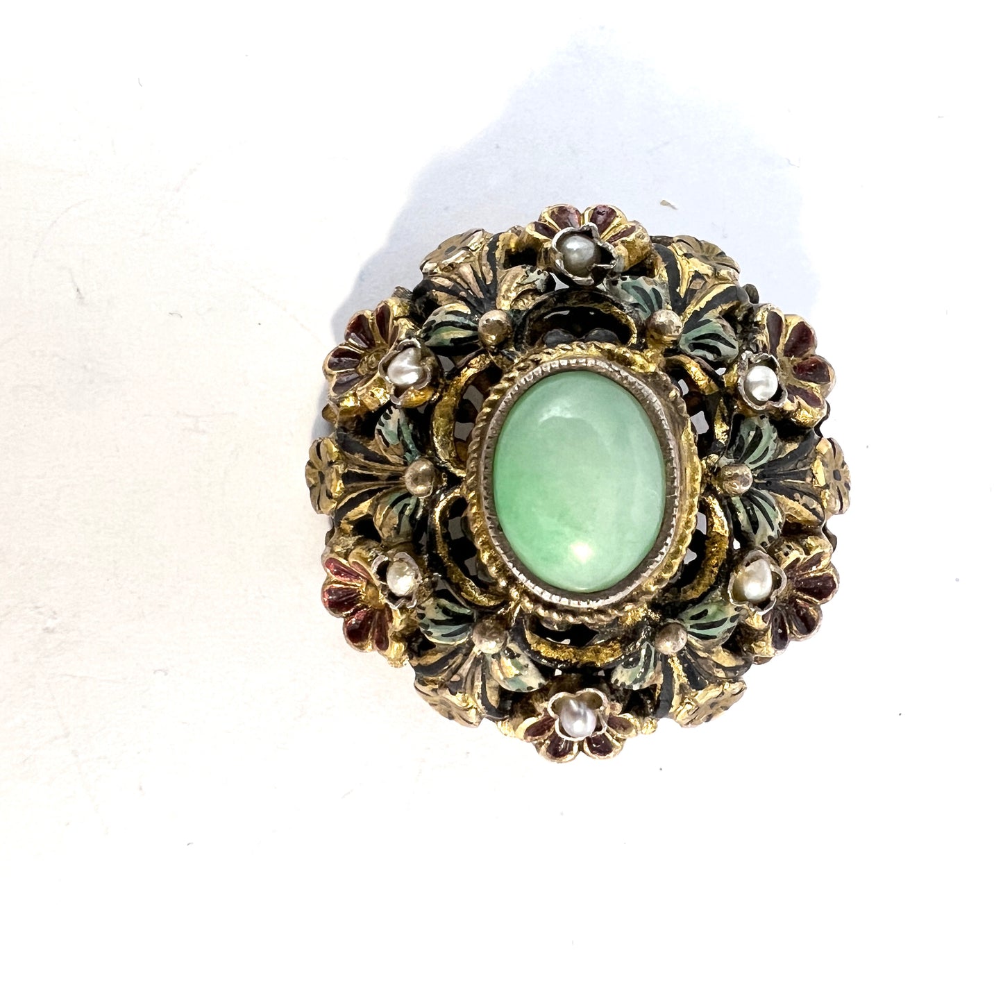 Austro Hungarian Early 1900s Gilt Silver Brooch.