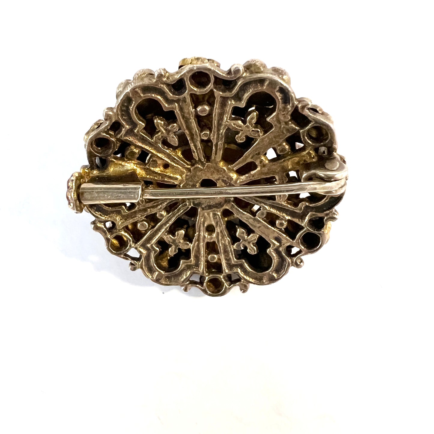 Austro Hungarian Early 1900s Gilt Silver Brooch.