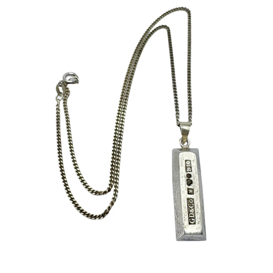 G Dahlgren, Sweden 1976. Vintage Solid SIlver pendant Necklace.