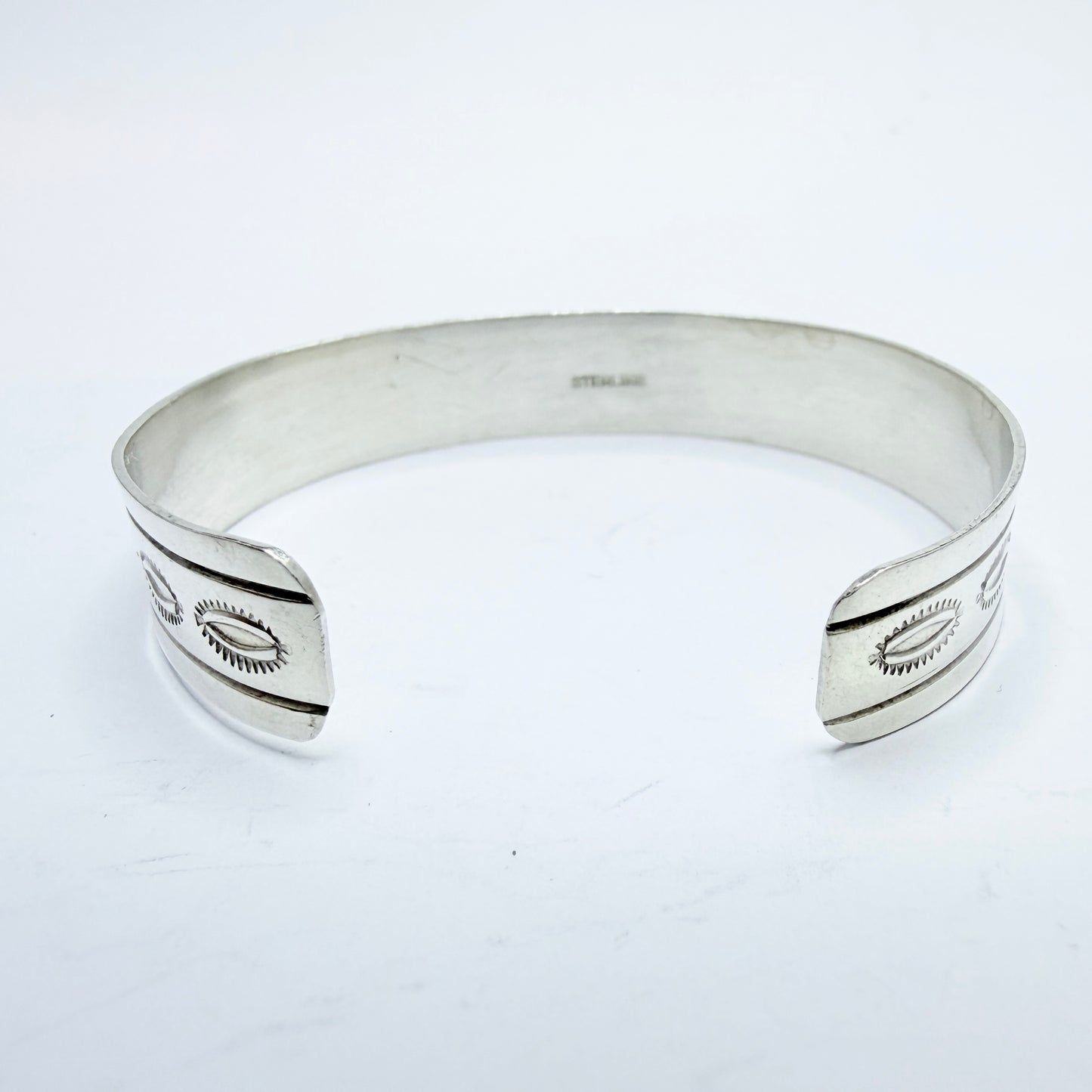 Vintage Sterling Silver Turquoise Cuff Bracelet. Prob. Native American.