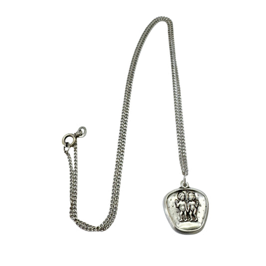 Alton, Sweden 1978. Vintage Gemini Zodiac Pendant Necklace.
