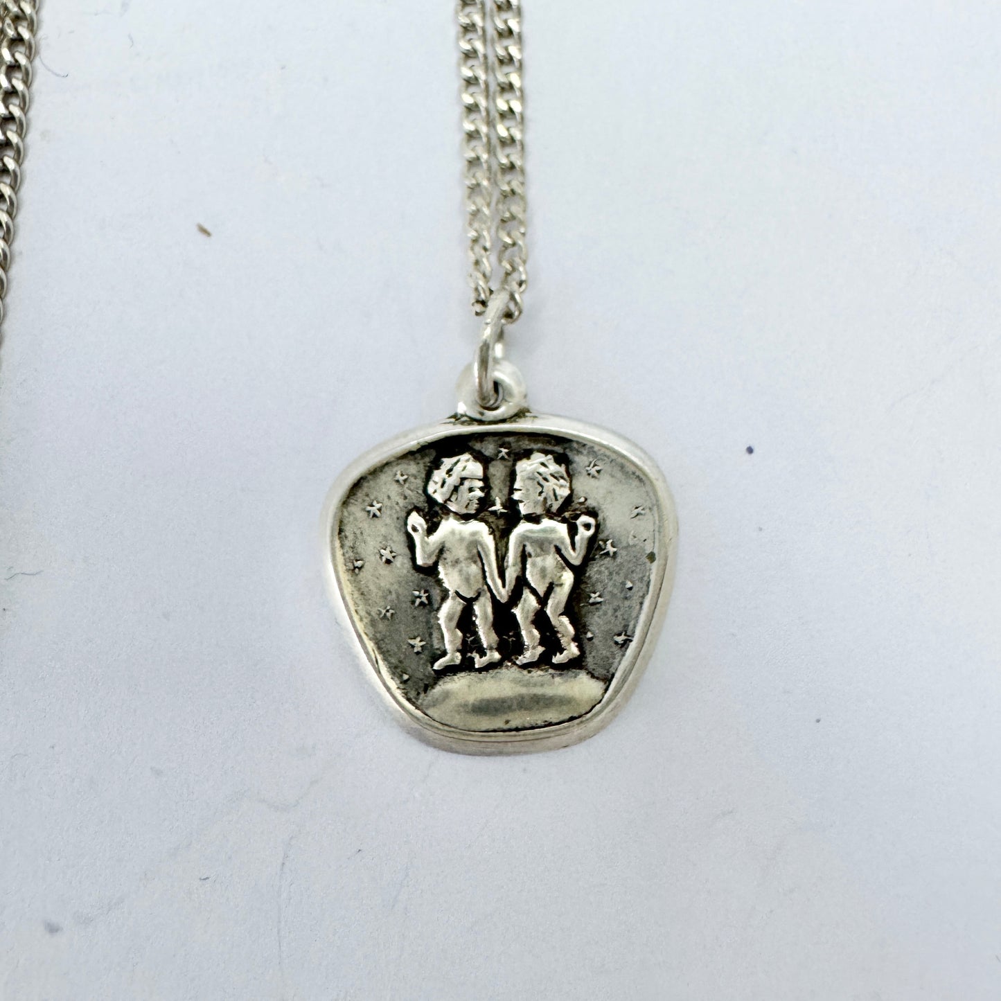 Alton, Sweden 1978. Vintage Gemini Zodiac Pendant Necklace.