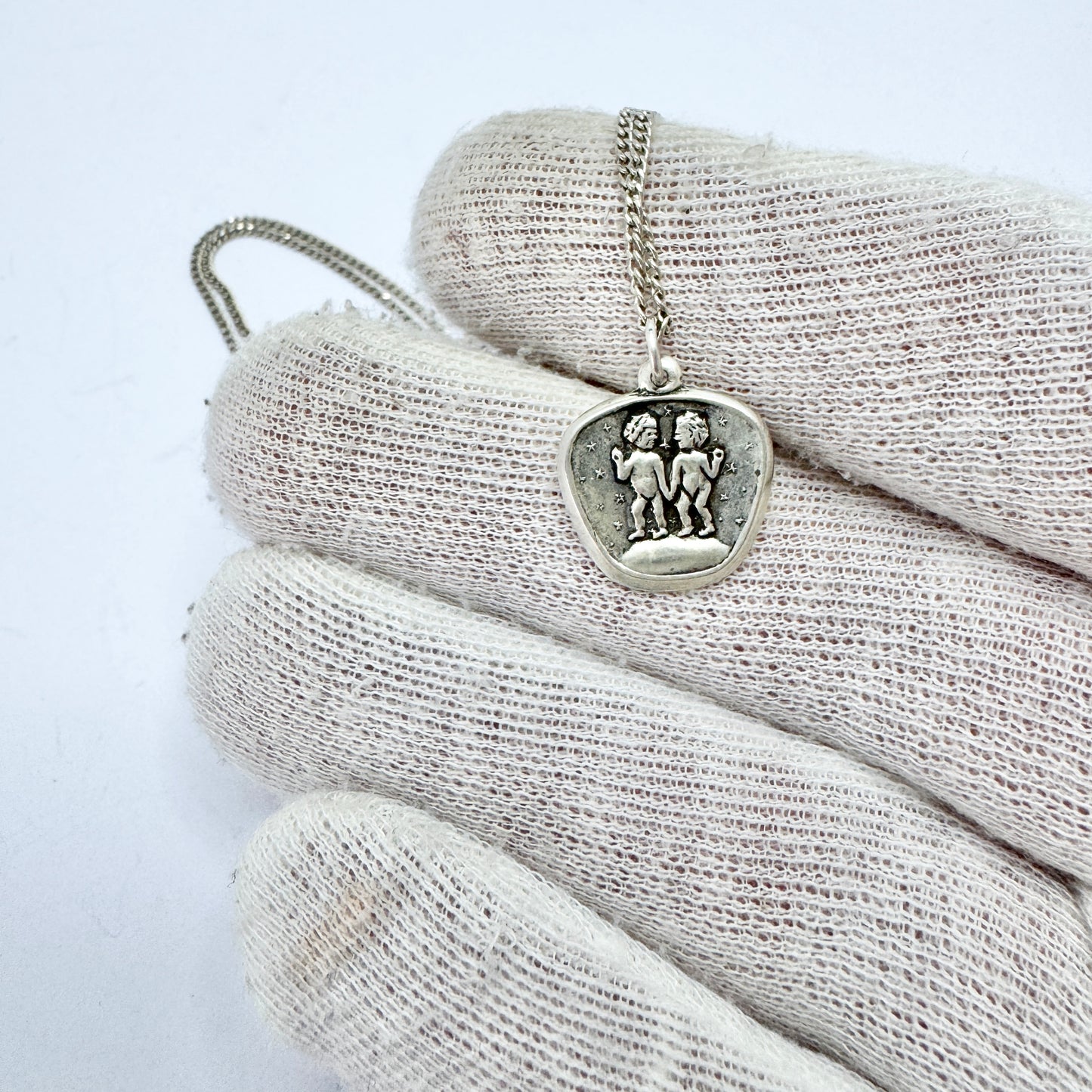 Alton, Sweden 1978. Vintage Gemini Zodiac Pendant Necklace.