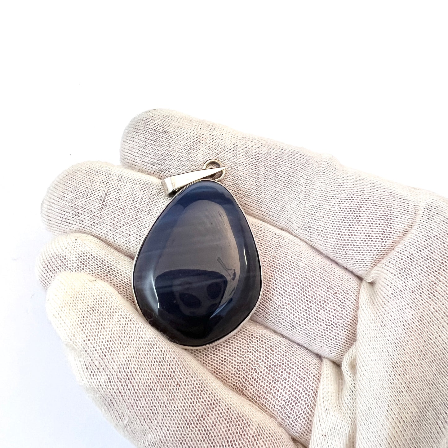 Nordström, Sweden 1975. Vintage Sterling Silver Bergslagen-stone Pendant.