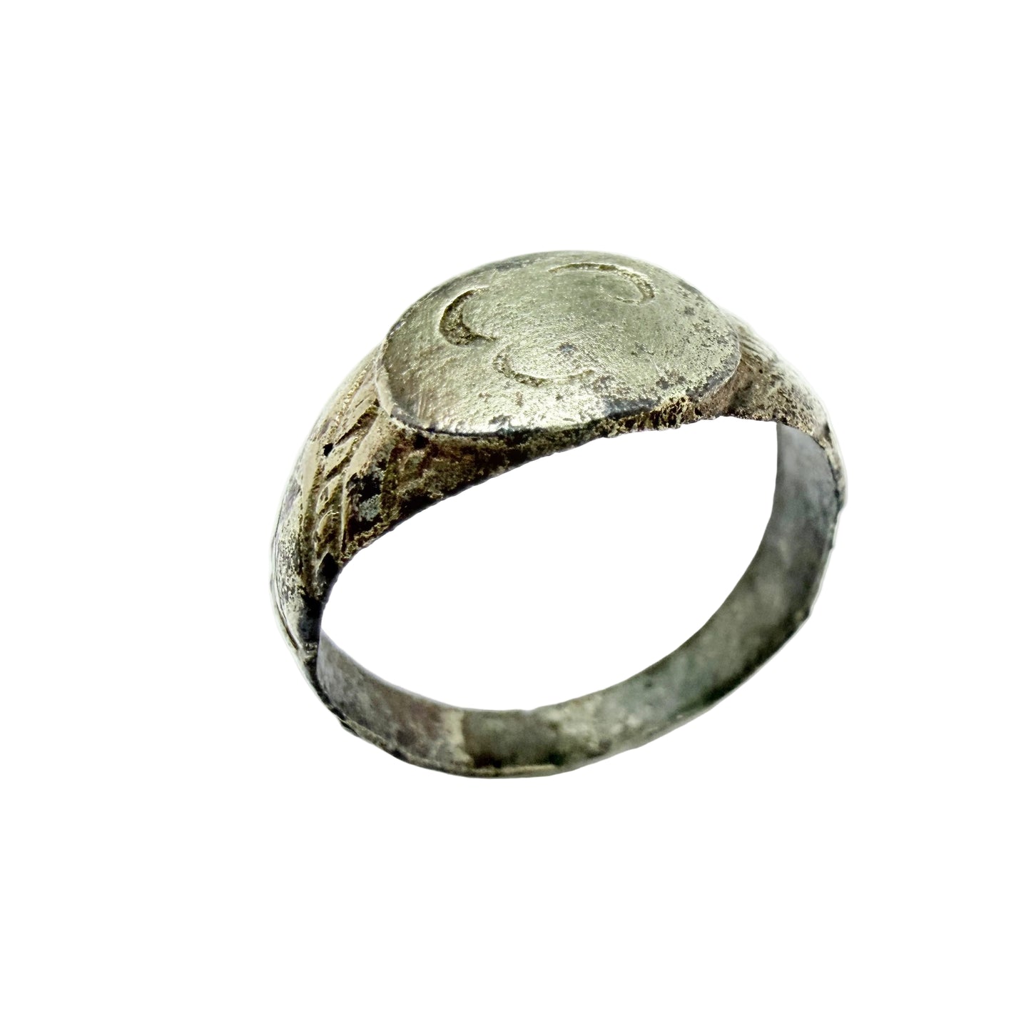 Antique Renaissance ca 16th C Gold Gilt on Copper on Bronze Signet Ring.