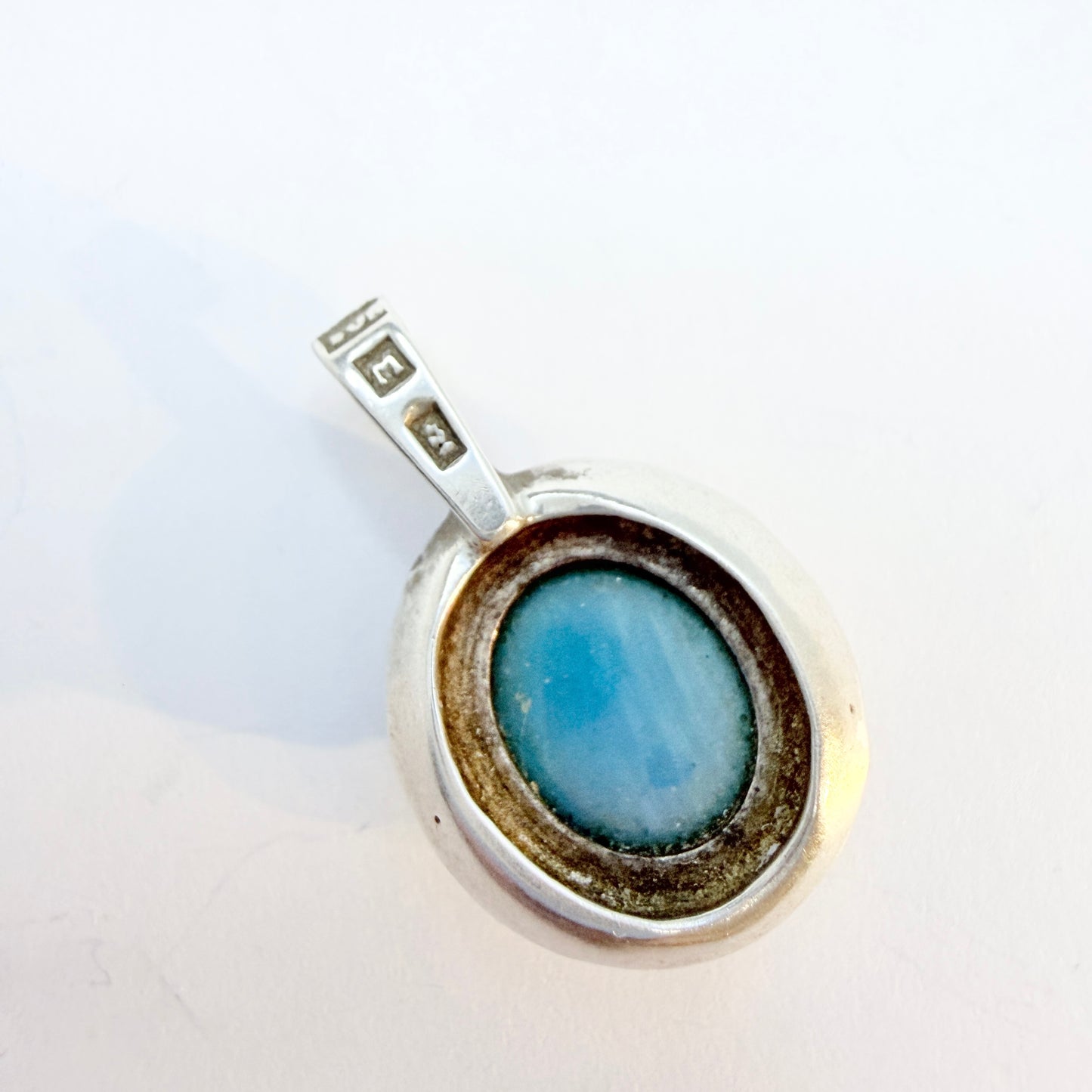O Nordström, Sweden. Vintage Sterling Silver Bergslagen-stone Pendant