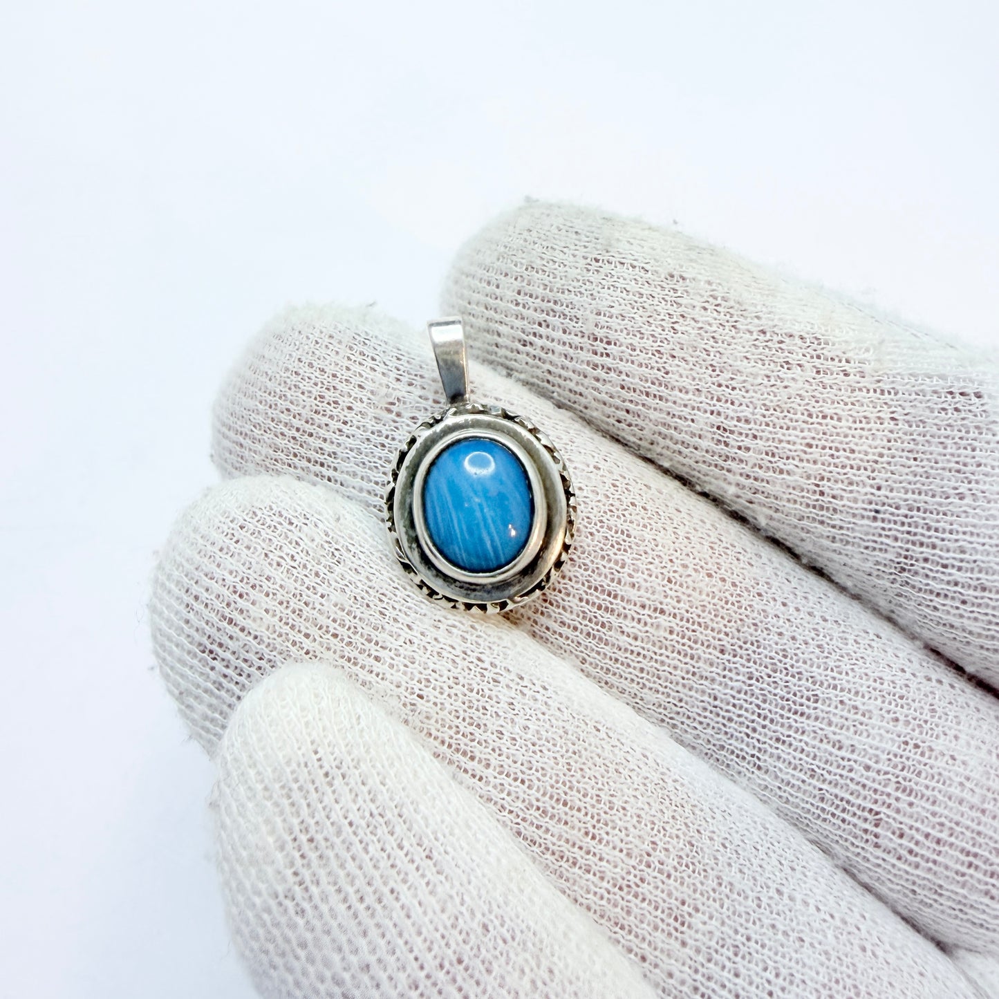 O Nordström, Sweden. Vintage Sterling Silver Bergslagen-stone Pendant