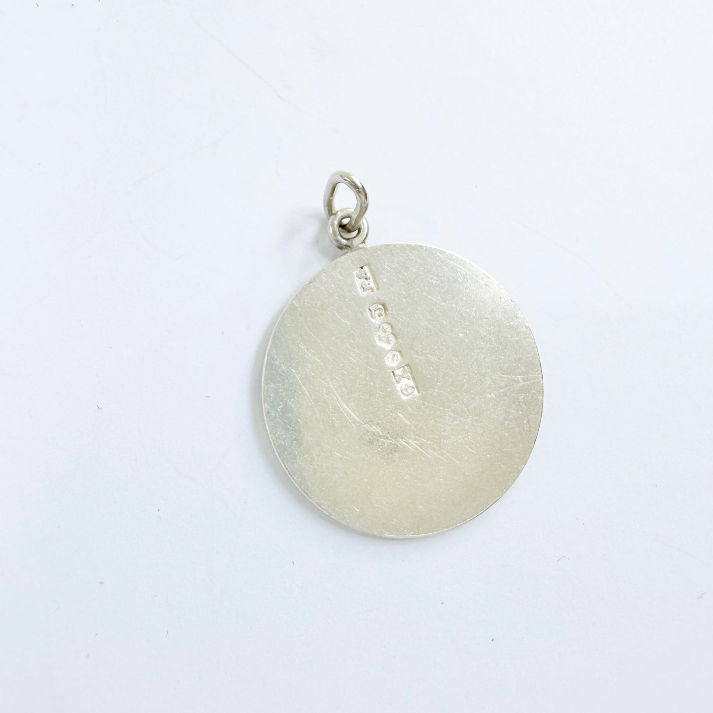 Victor Janson, Sweden 1972. Vintage Hippie-era Solid Silver Peace Sign Pendant.