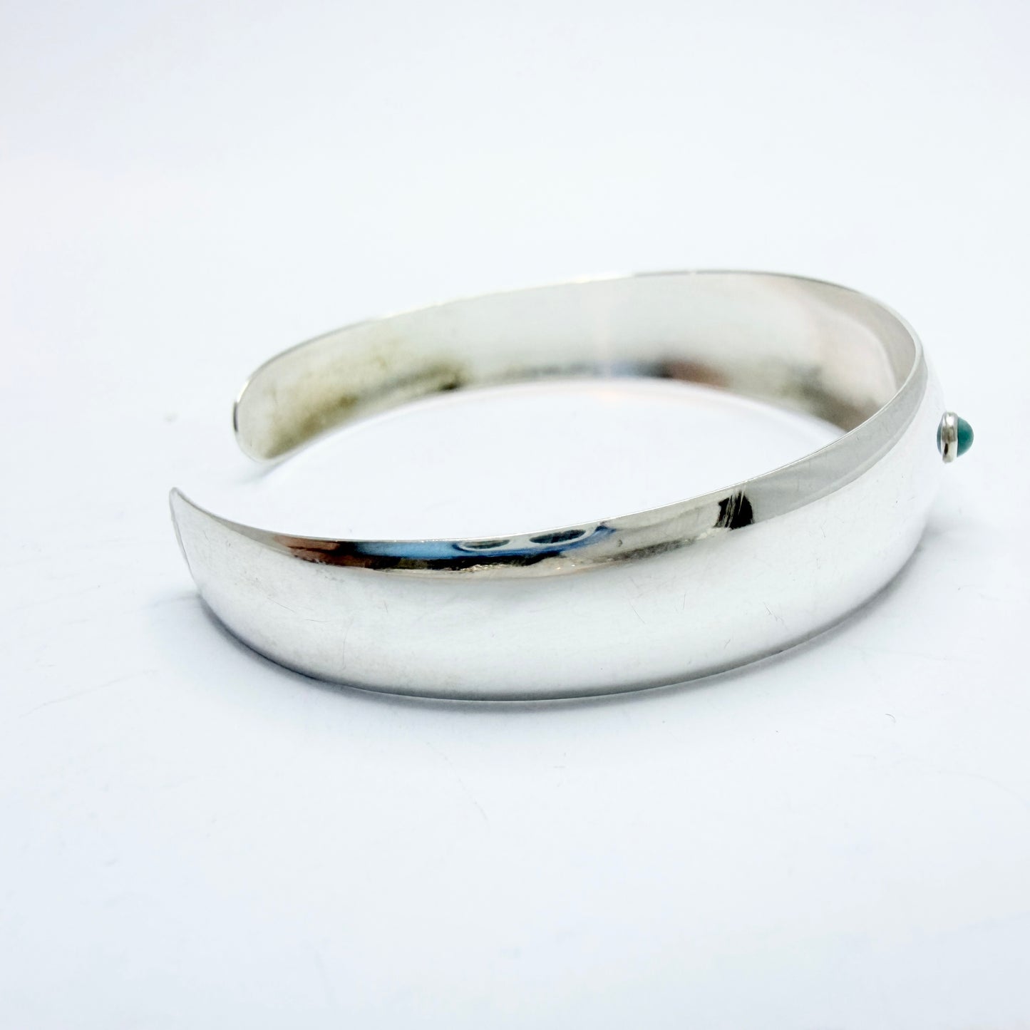 Kello Oy, Finland 1962. Vintage Solid Silver Turquoise Cuff Bracelet.