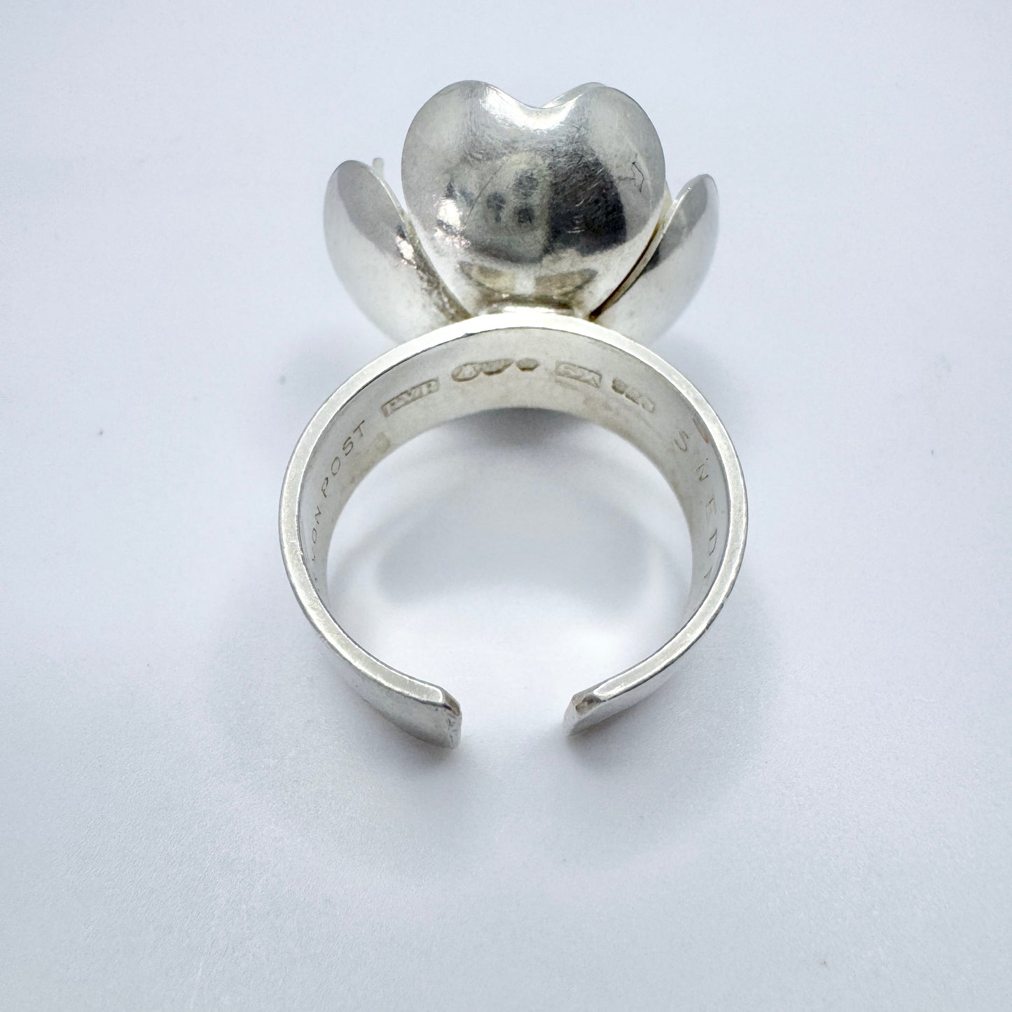 Peter von Post, Sweden 1972. Vintage Sterling Silver Ring. Signed.