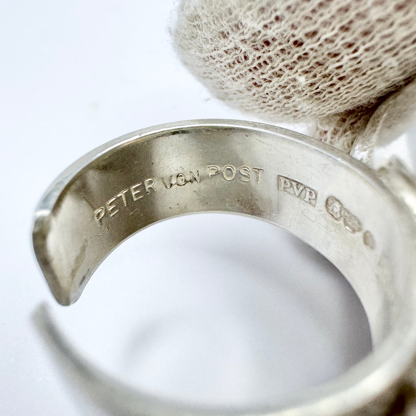 Peter von Post, Sweden 1972. Vintage Sterling Silver Ring. Signed.