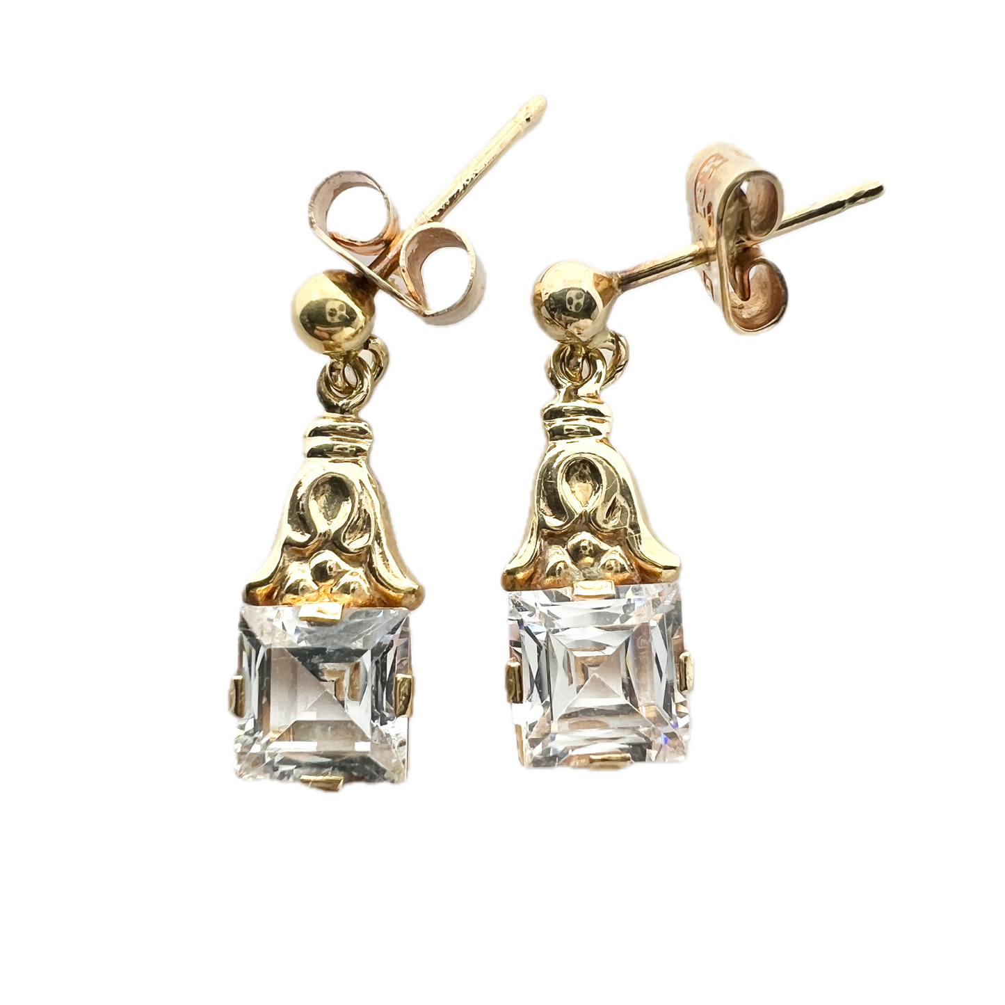 Hedberg, Sweden 1966. Vintage 18k Gold Rock Crystal Earrings.