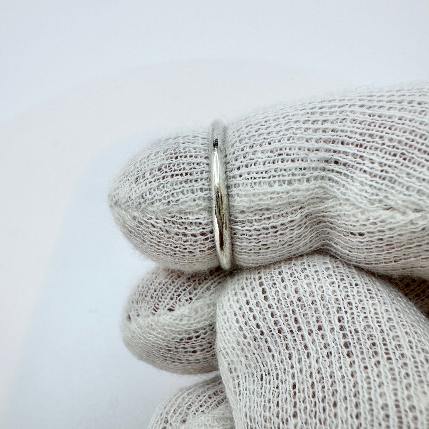 Sweden year 1919. Antique Silver Engagement Band Ring.