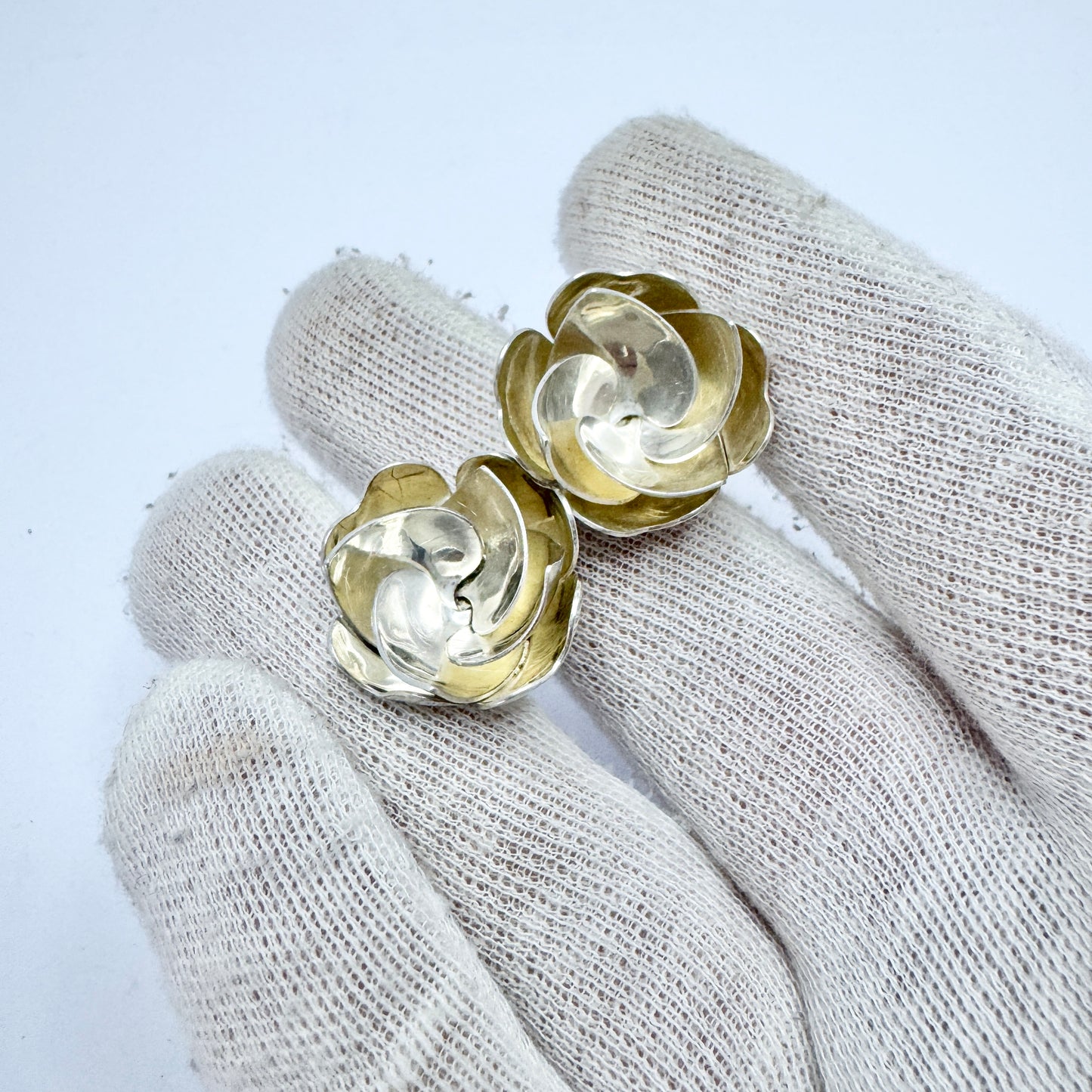 Peter von Post, Sweden 1971. Vintage Sterling Silver Earrings.