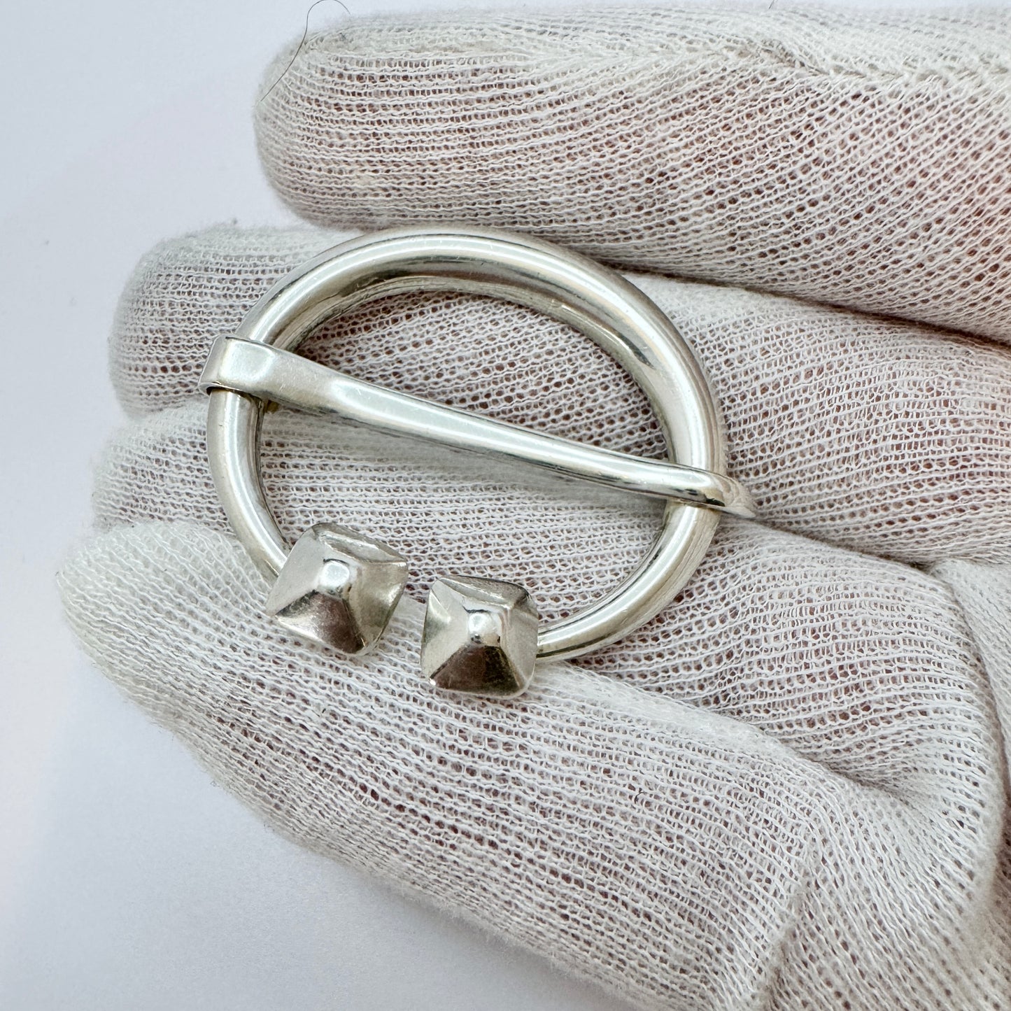 Holger Lindström for Kalevala Koru, Finland year 1960. Vintage Silver Brooch.