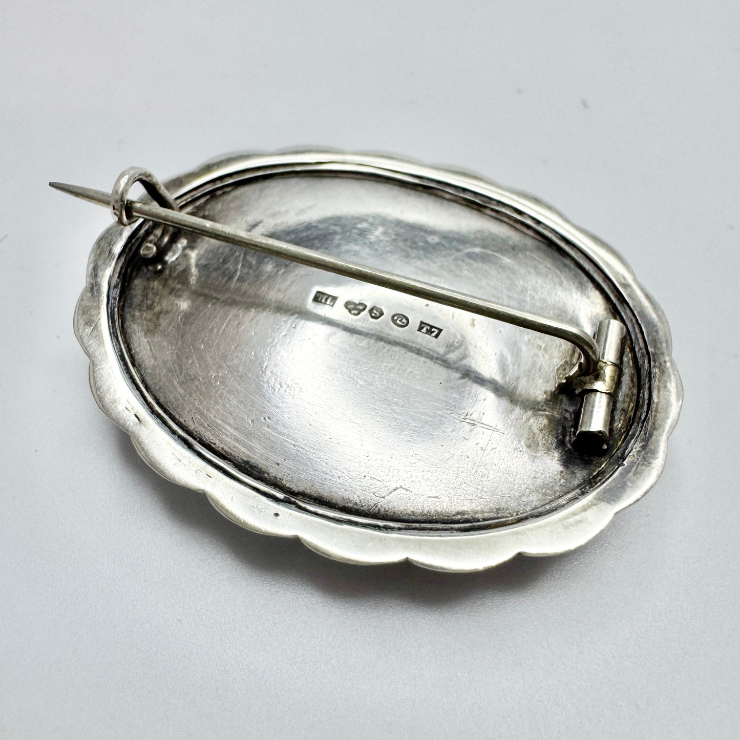 Hugo Lundstedt, Sweden 1921. Antique Arts & Crafts Silver Enamel Brooch