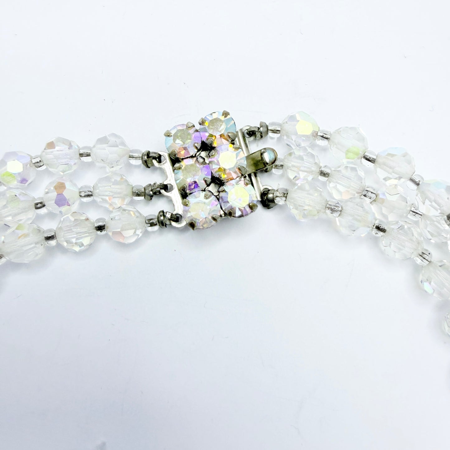 Vintage ca 1960s Aurora Borealis 3-strand Necklace.