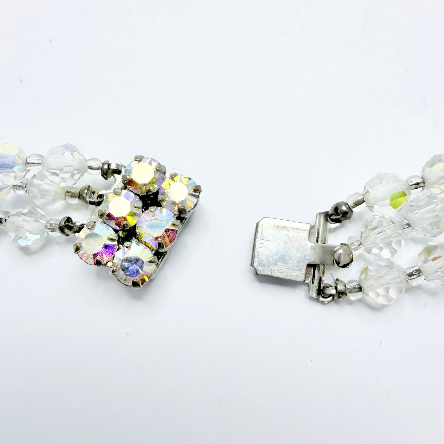 Vintage ca 1960s Aurora Borealis 3-strand Necklace.